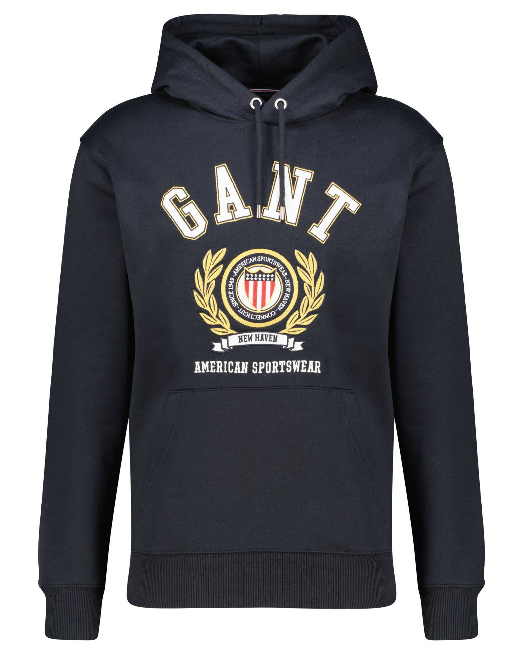 Gant Sweatshirt Herren Sweatshirt CREST SWEAT HOODIE (1-tlg) schwarz (15)