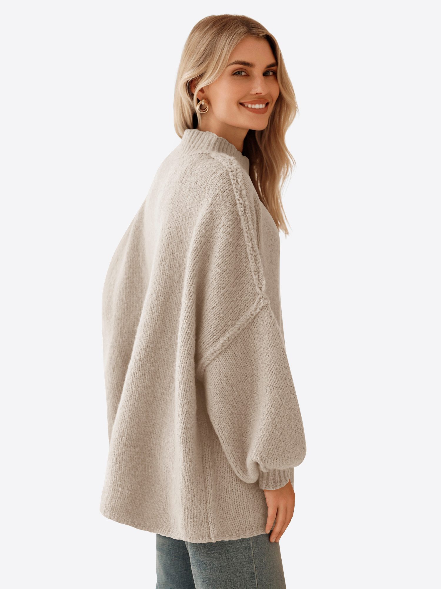 Imily Bela Cardigan Damen Oversize Strickjacken mit Knopfleiste (Packung, 1 günstig online kaufen