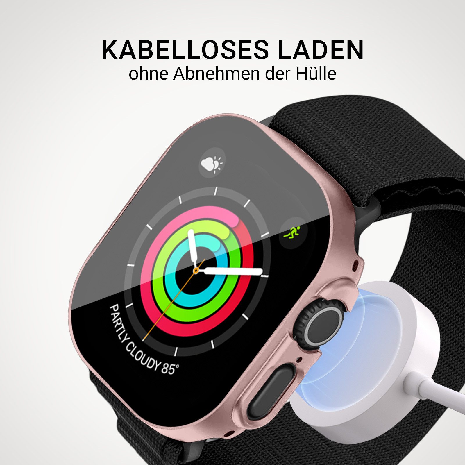 Tec-Expert Smartwatch-Hülle Hülle mit integr. Displayschutz für Apple Watch Ultra 1 / 2 / 3 49mm 49 mm, Rundum Schutz Cover Case Bumper stoß-und kratzfest robus – Bild 4 von 5