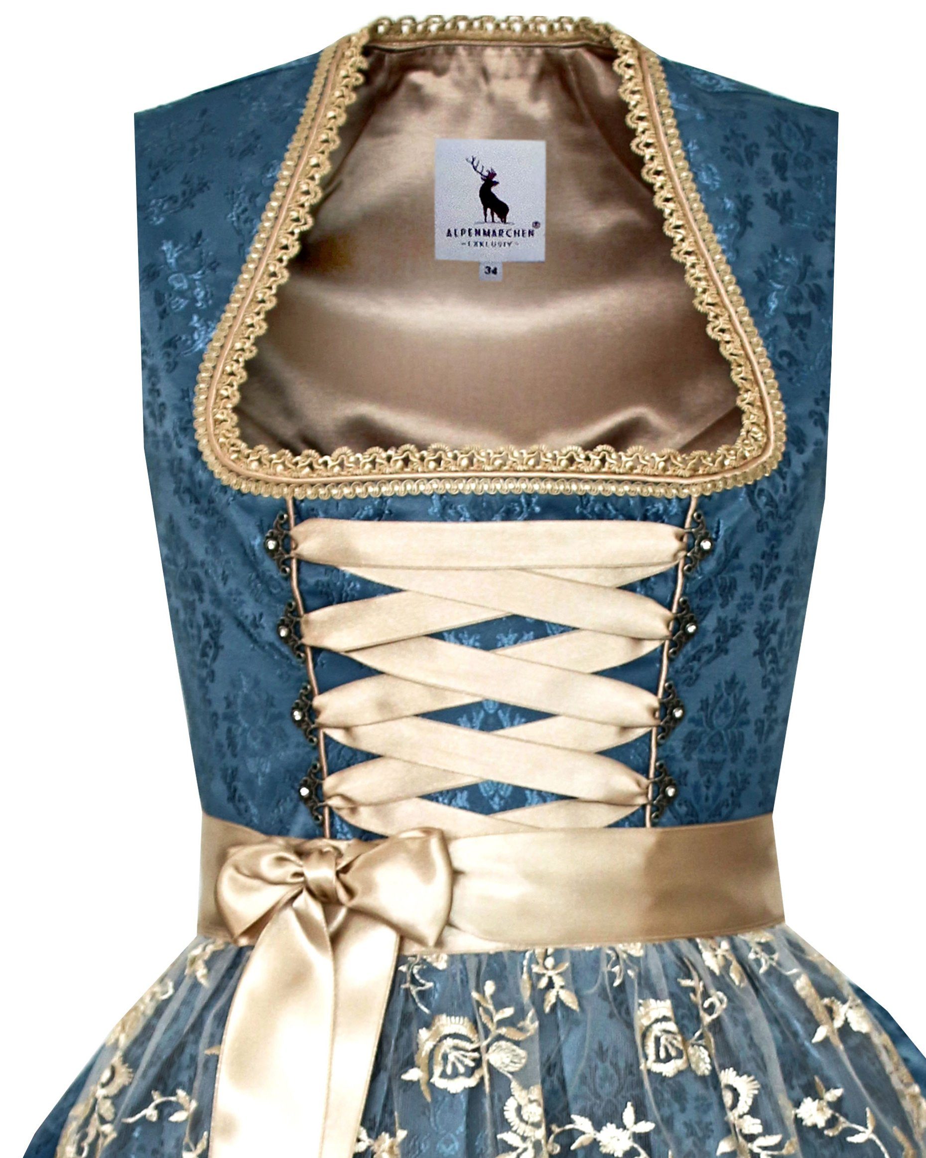 Alpenmärchen Dirndl Dirndl Luna in blau und creme - ALM921 günstig online kaufen