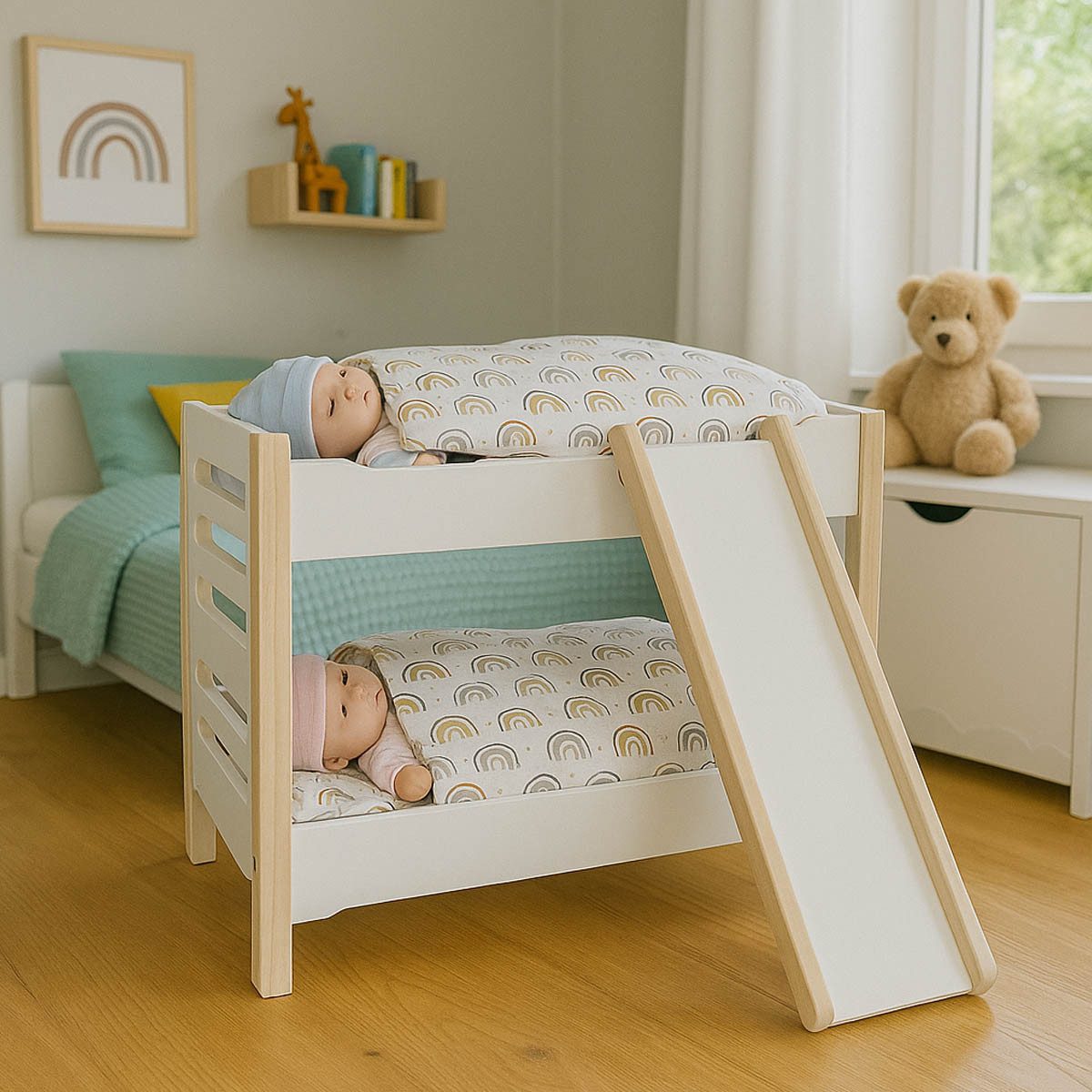 goki Puppenbett Puppen-Etagenbett mit Rutsche (packung, 2tlg., Unmontiert), günstig online kaufen