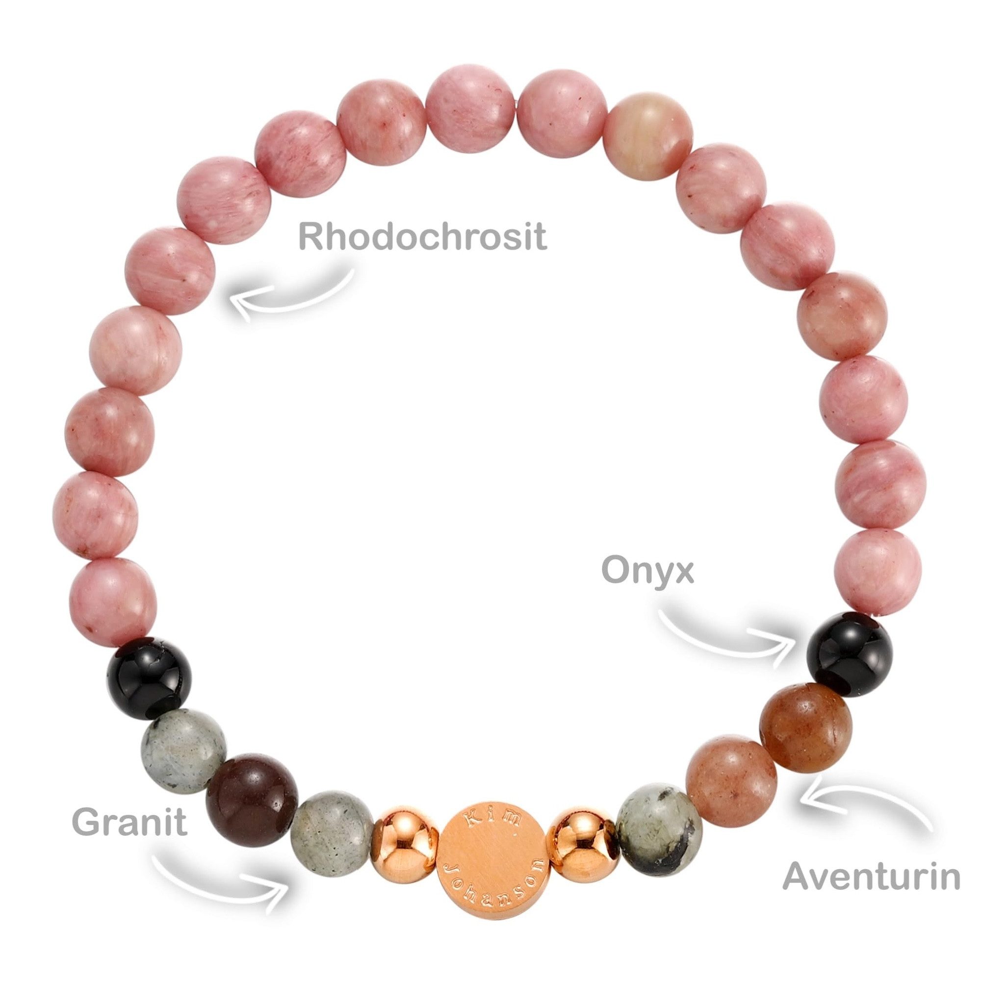 Kim Johanson Armband Flow (1-tlg), mit Natursteinen und Edelstahl günstig online kaufen