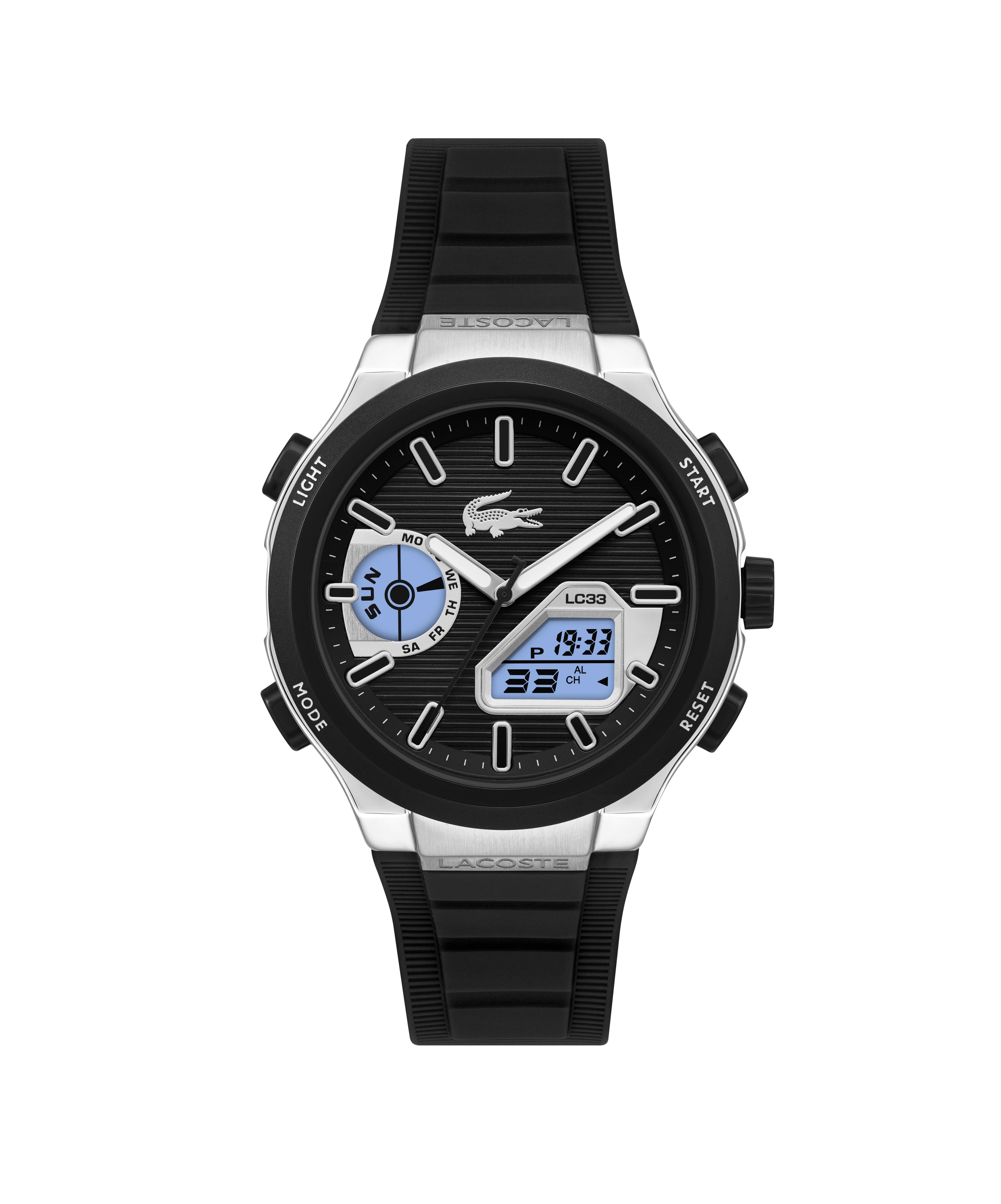 Lacoste Quarzuhr LC33 2011516, Armbanduhr, Herrenuhr, Silikonarmband, analog, digital, Stoppfunktion