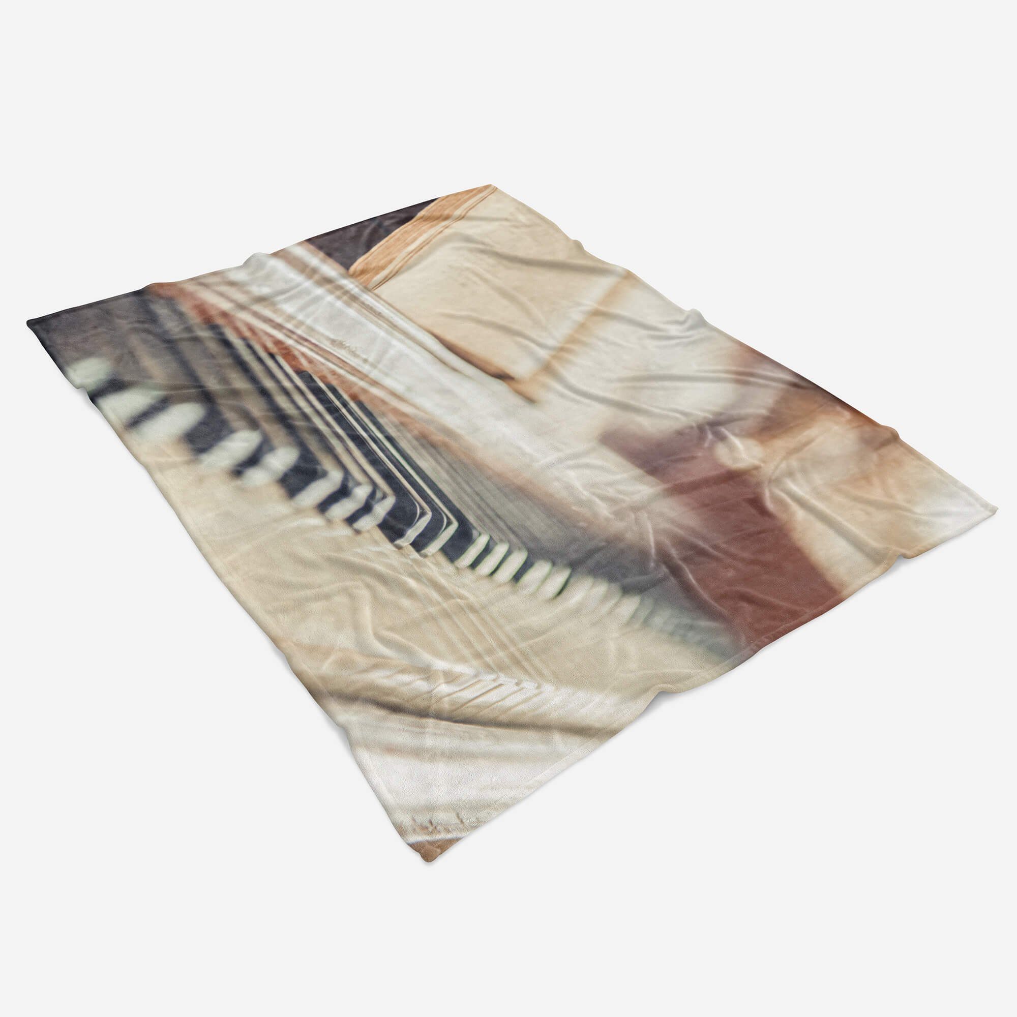 Baumwolle-Polyester-Mix Handtücher Fotomotiv Kuscheldecke Art Klaviertas, mit Sinus Klavier (1-St), Handtuch Strandhandtuch Handtuch Saunatuch