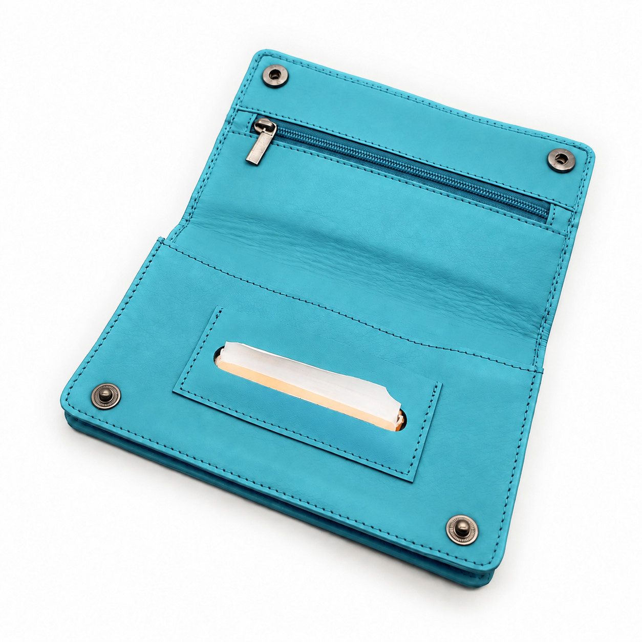 Lemasi Tabakbeutel echt Leder Tabaktasche Drehertasche Tabaketui, Komfortgröße, Blättchenfach, Filterfach, Tabakfach, Reißverschlussfächer