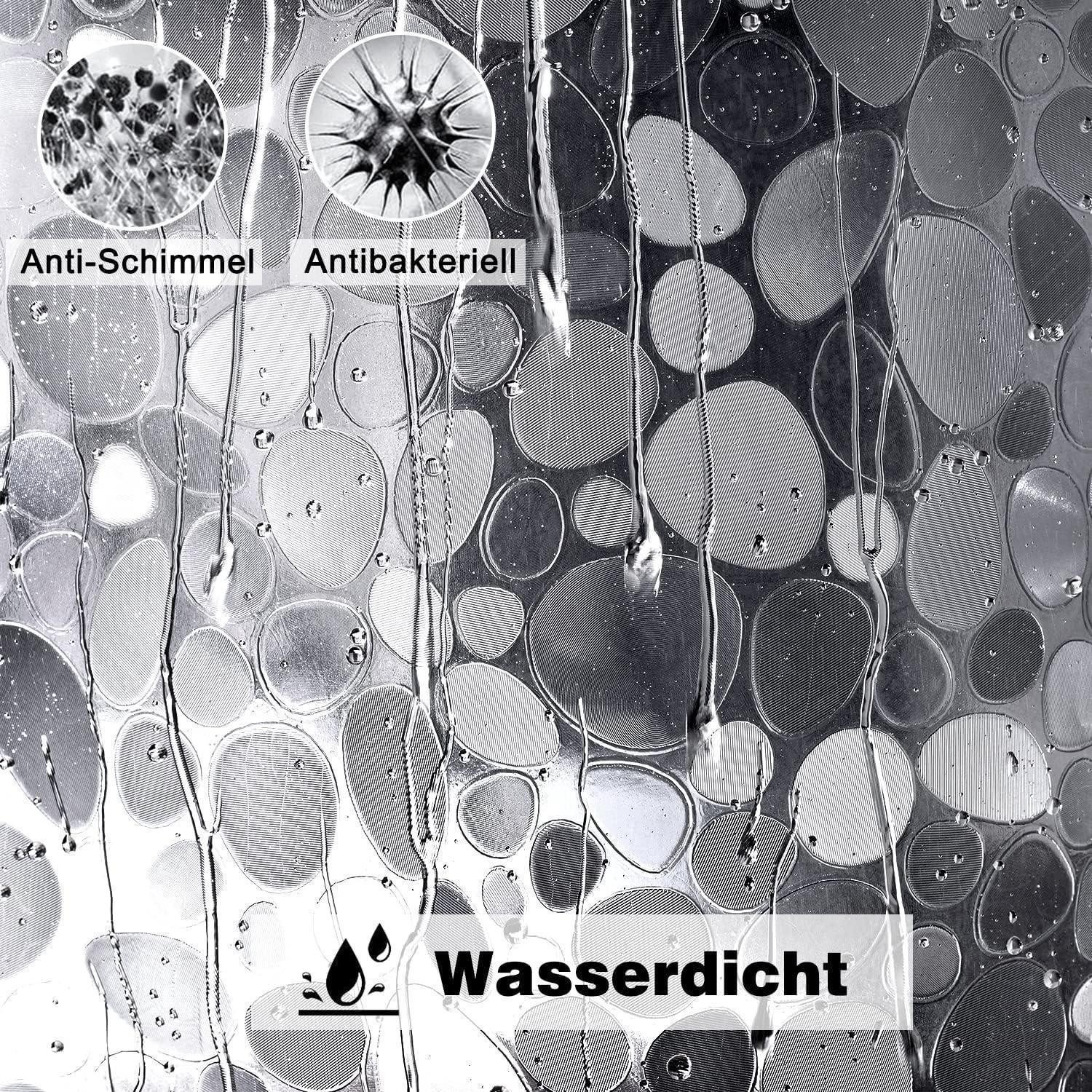 LuxusKollektion Duschvorhang Duschvorhang 120x200 cm transparent Eva Waschbar Antimikrobiell Breite 120 cm – Bild 4 von 5