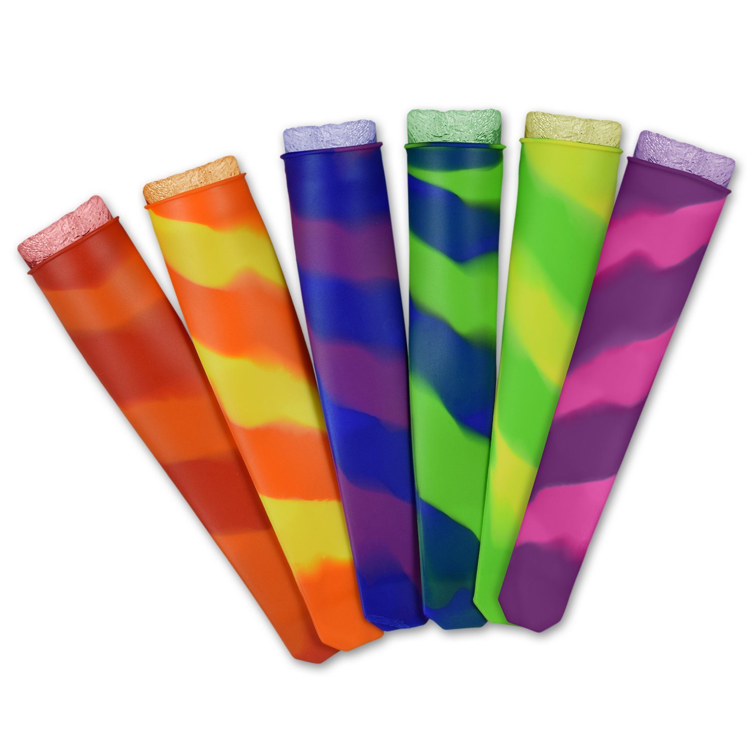 PhoneNatic Eisform 6x Eis-Pops Set Eis zum selber machen - Silikonformen mit Deckel