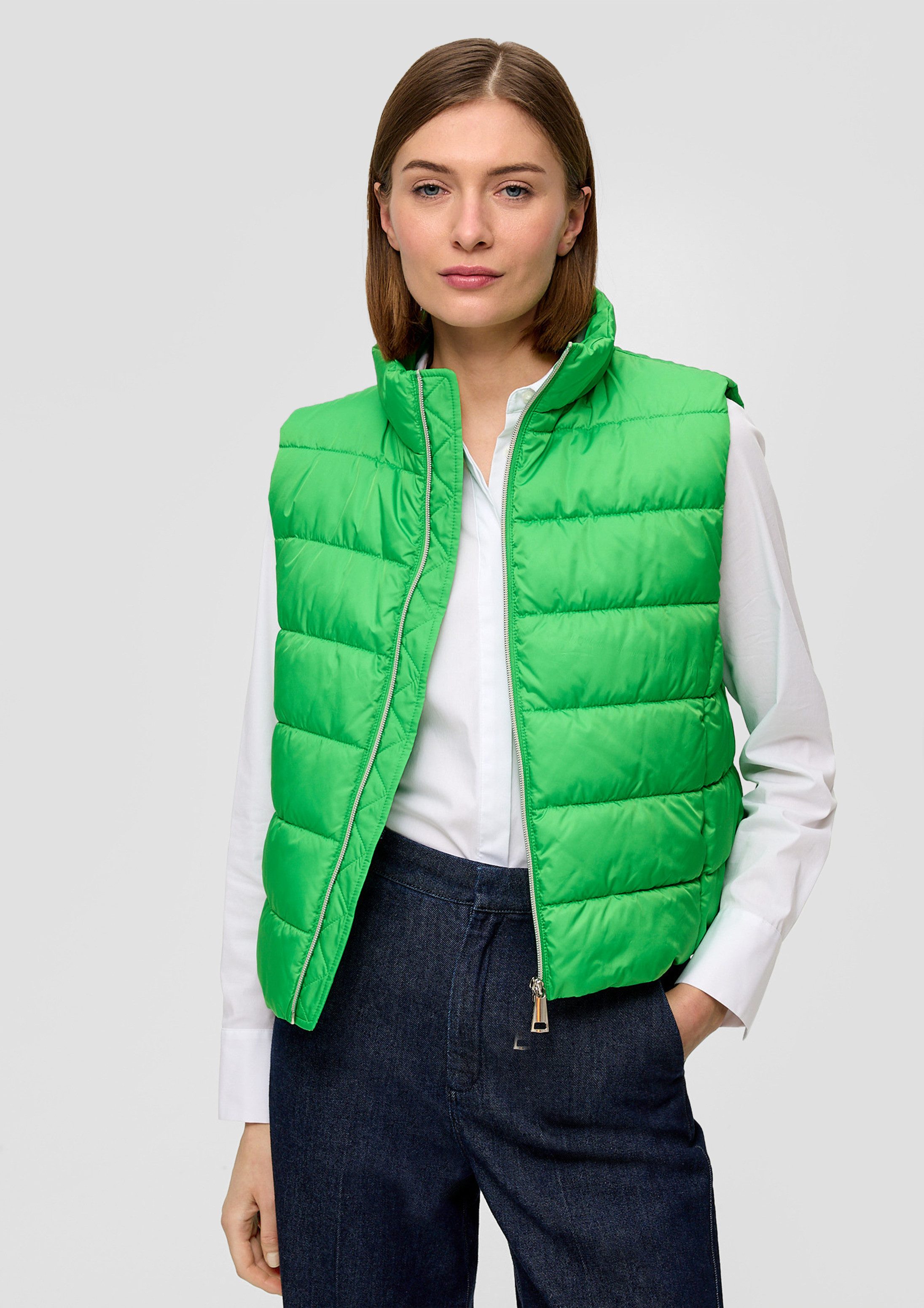 s.Oliver Outdoorjacke Outdoor-Weste Gesteppte Weste mit Stehkragen