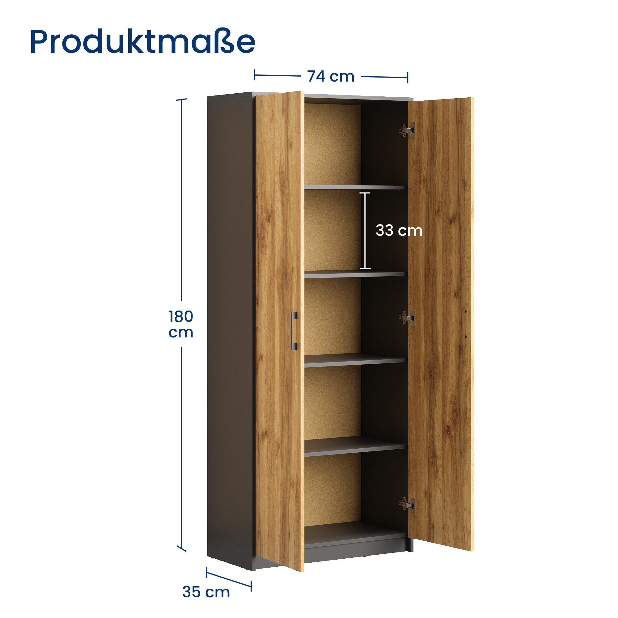 Home Collective Mehrzweckschrank Schrank Aktenschrank Hochschrank Mehrzweck günstig online kaufen
