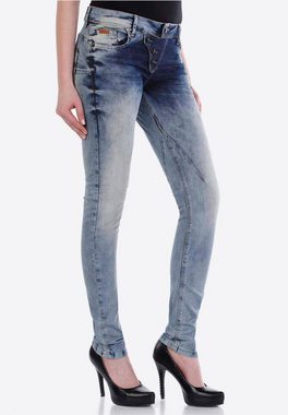 Cipo & Baxx Slim-fit-Jeans mit asymmetrischem Verschluss