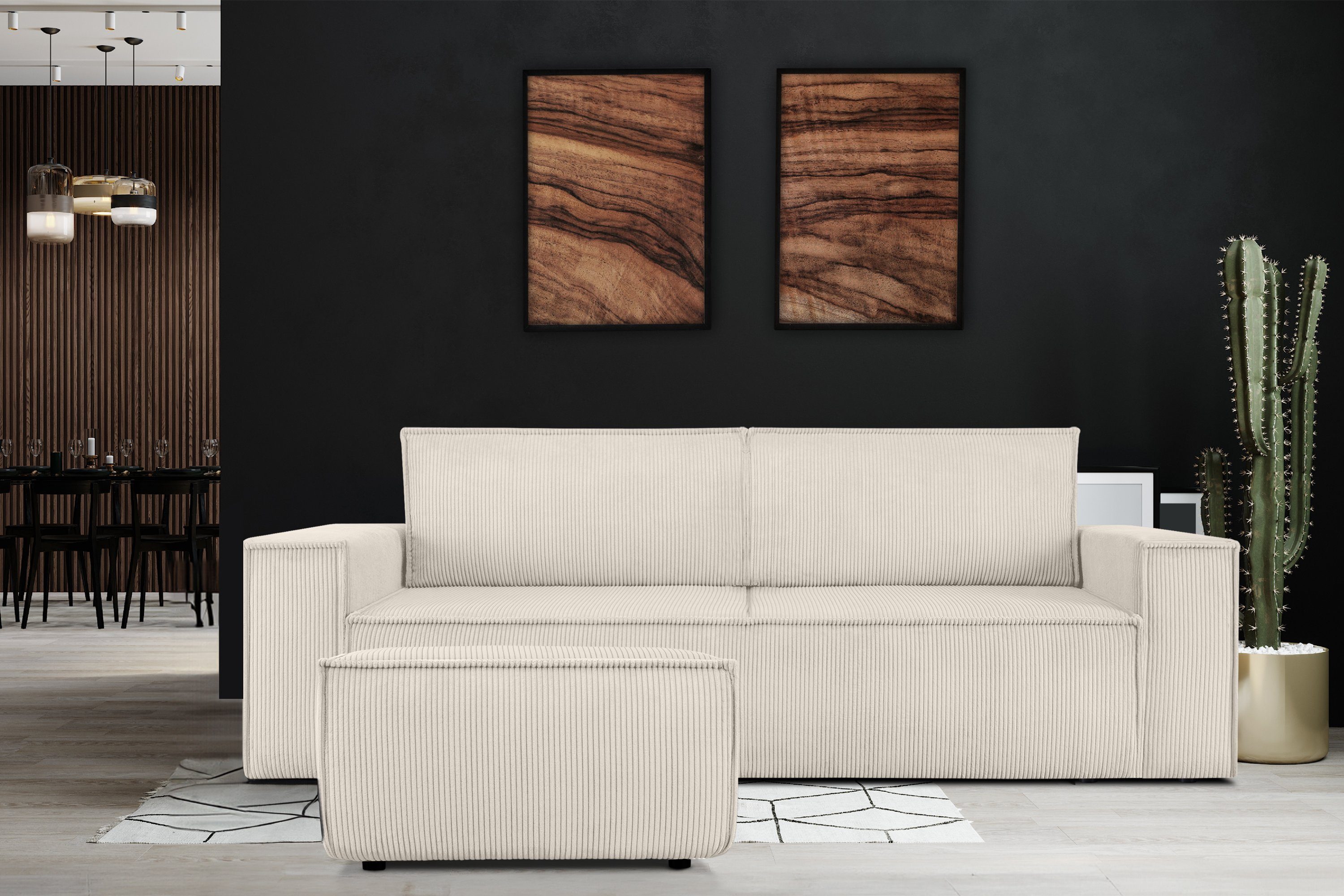 KONSIMO® Sitzhocker NAPI XXL Polsterhocker, Quadratisch 83x83 cm, hergestel günstig online kaufen