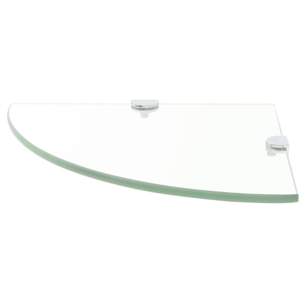 vidaXL Wandregal, Eckregal mit verchromten Halterungen Glas Transparent 25 günstig online kaufen