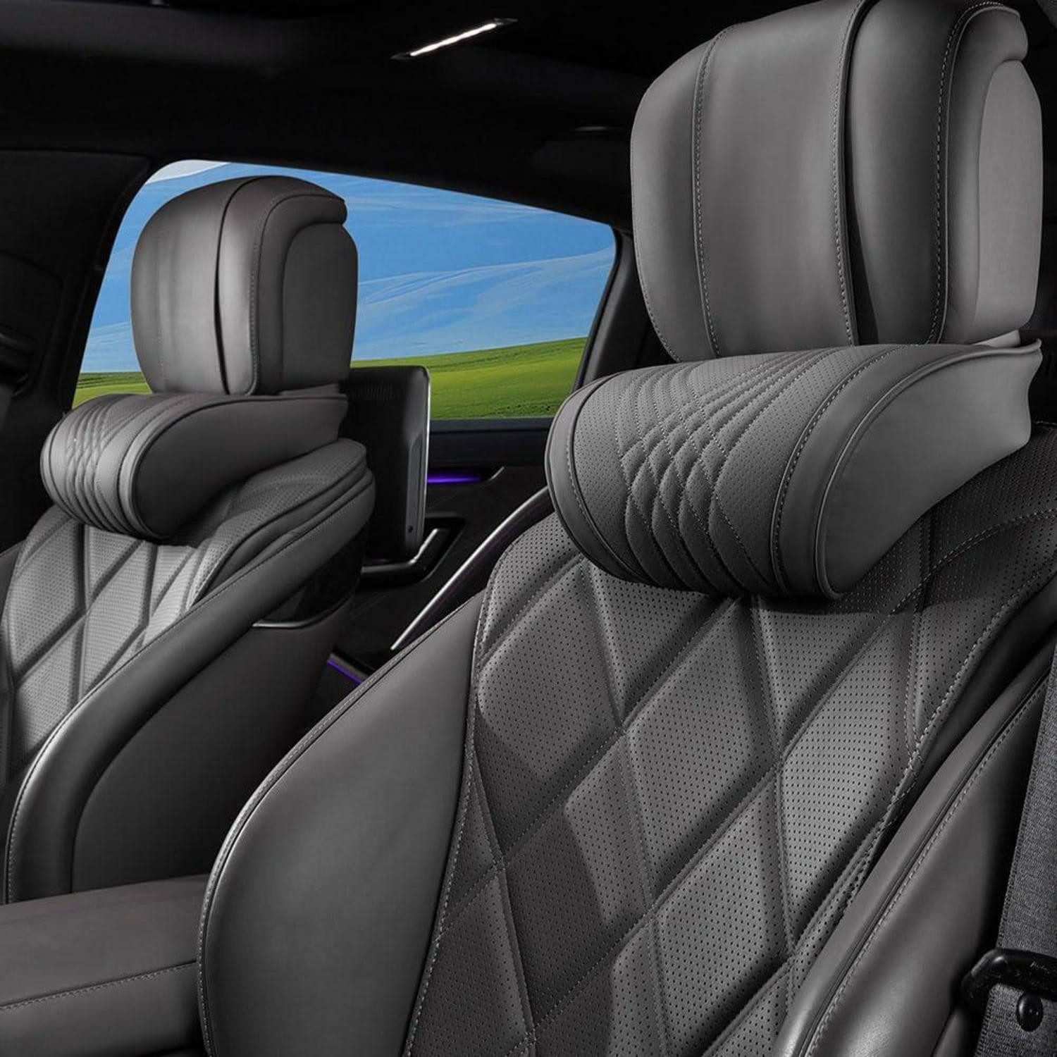 LuxusKollektion Lagerungskissen Nackenkissen Auto Memory Foam Schwarz Black Nackenkissen 2 Stück