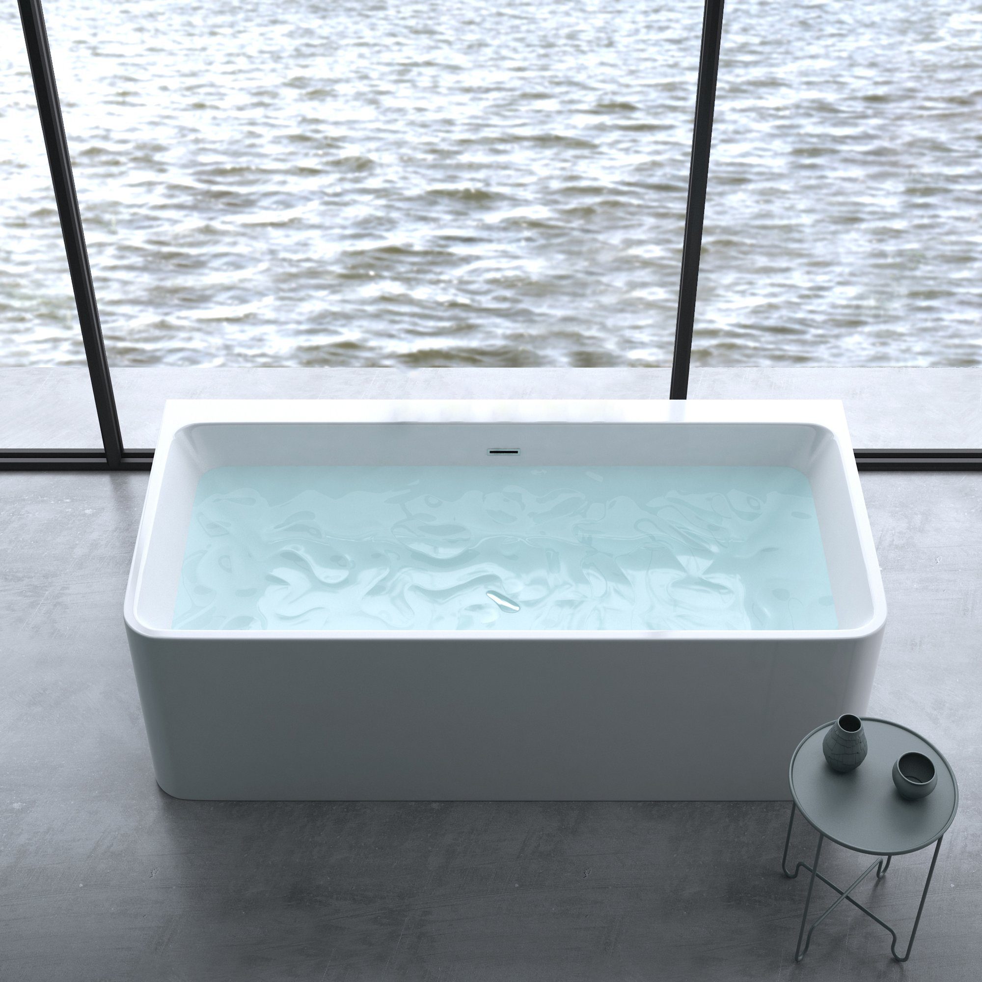 doporro Badewanne Design-Badewanne Freistehend inkl. Ablaufgarnitur günstig online kaufen