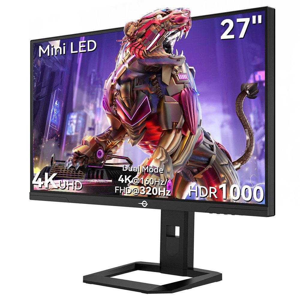 TITAN ARMY P275MV PLUS Flat 16:9 Fast IPS UHD 160Hz Gaming-LED-Monitor (4K@160Hz/FHD@320Hz px, 4K UHD, 1 ms Reaktionszeit, 320 Hz, Fast IPS, Dual-Modus FHD 320H 1152 Lokal dimmbarer Mini-LED-Gaming-Monitor)