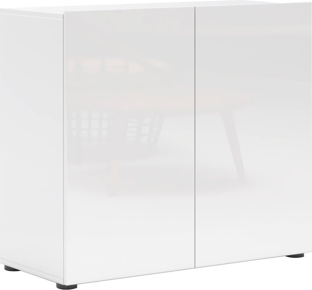 Home affaire Sideboard MISTER, Kommode, Lowboard, Breite 90 cm, Made in Italy, Korpus und Fronten komplett Hochglanz lackiert