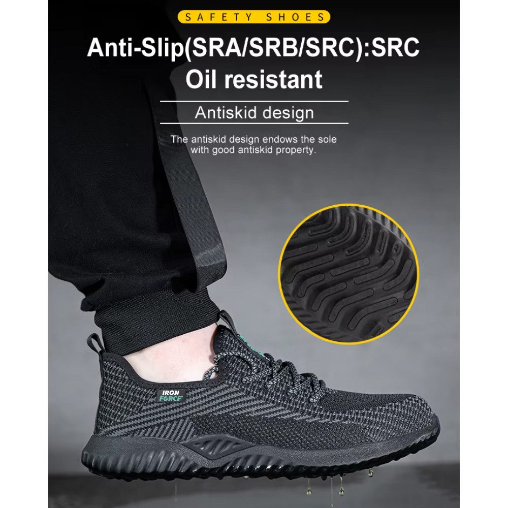 IRON FORCE S1 / S1P oder SBP - jeweils CE ISO zertifizierter Sicherheitsschuh (durchtrittsicher, bequem, leicht, rutschfest, atmungsaktiv) Stahlkappenschuhe Arbeitsschuhe Berufsschuhe sportlich elegant