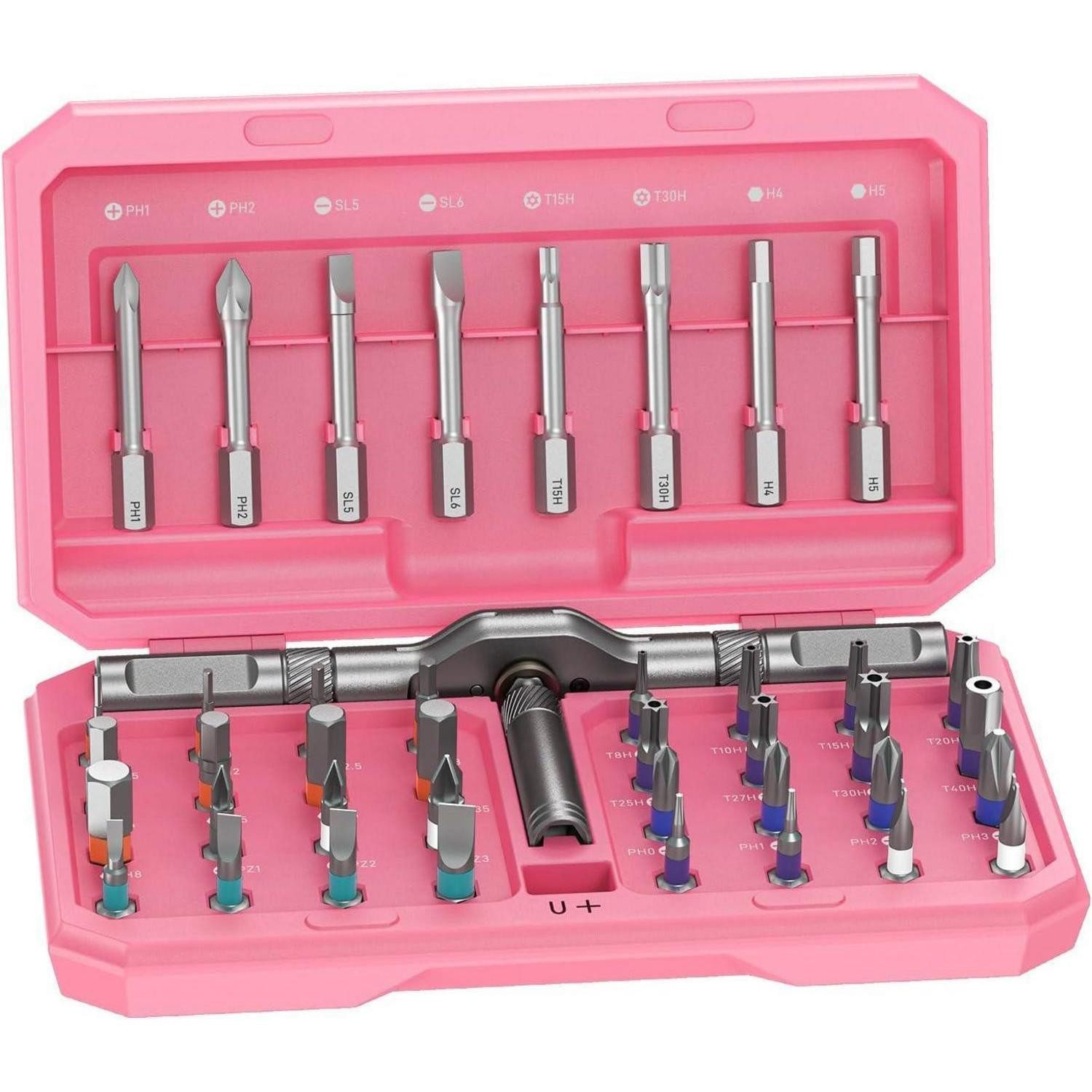 LuxusKollektion Schraubendreher Schraubendreherset 42in1 Präzisions Magnetisch Laptop Handy Rosa, (1 St)