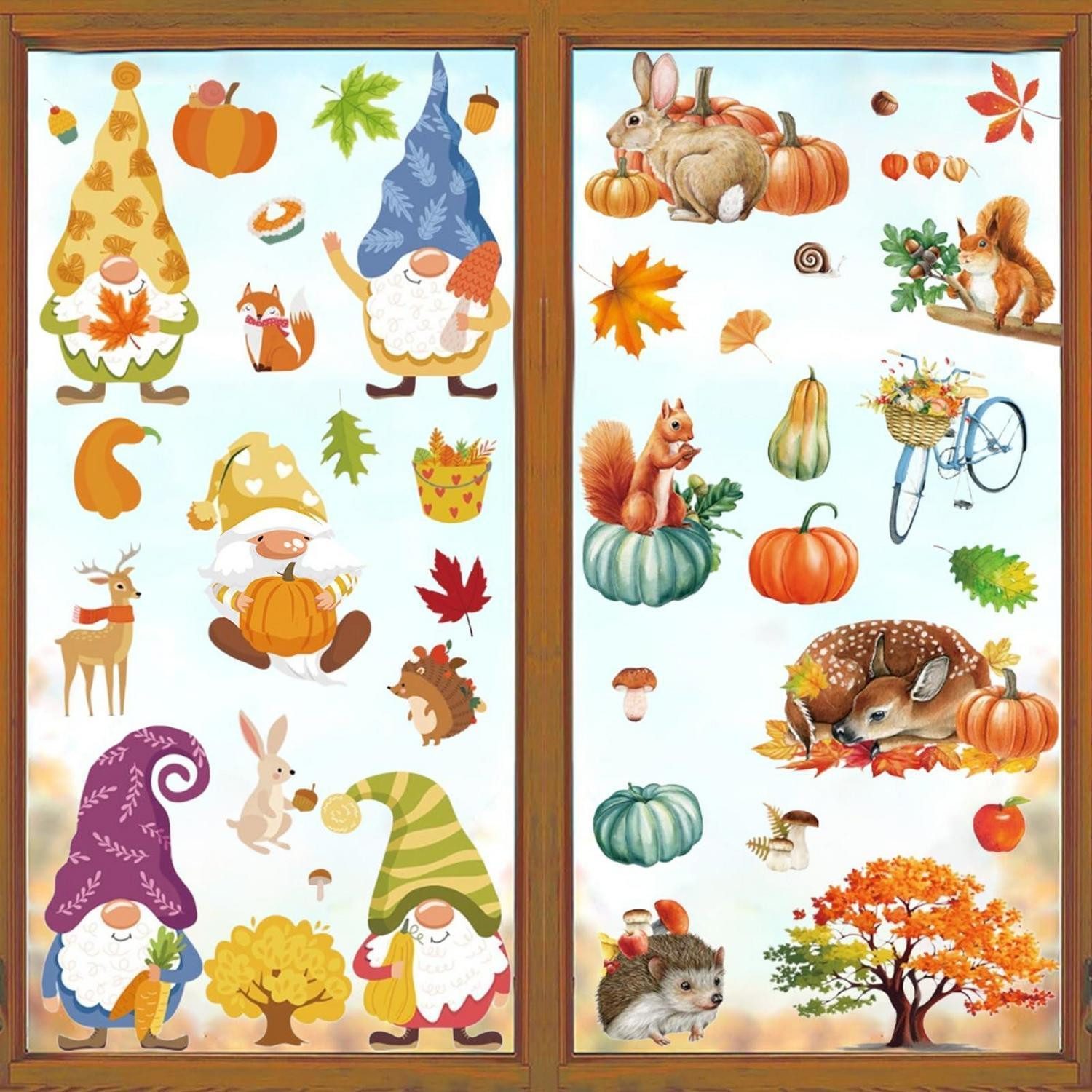 LuxusKollektion Fensterbild Fensterbilder Herbst Deko 15 Blätter