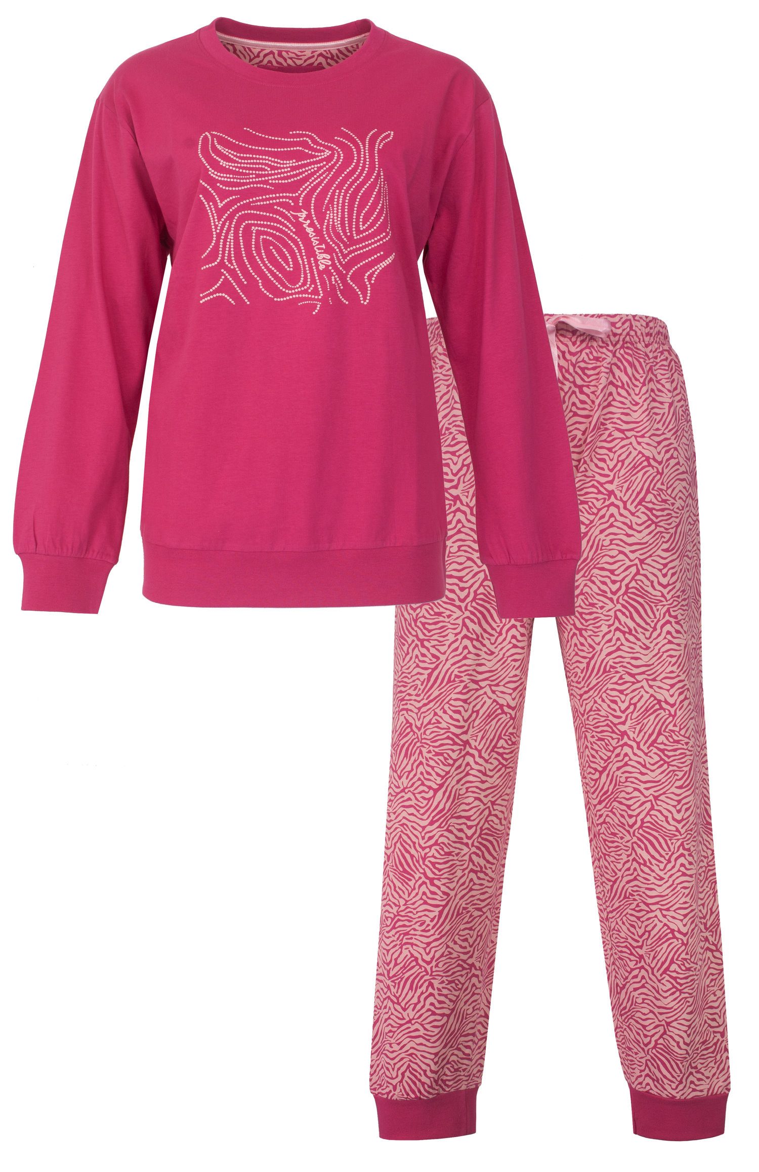 Irresistible Schlafanzug Damen Pyjama mit Bündchen (2 tlg) Baumwolle