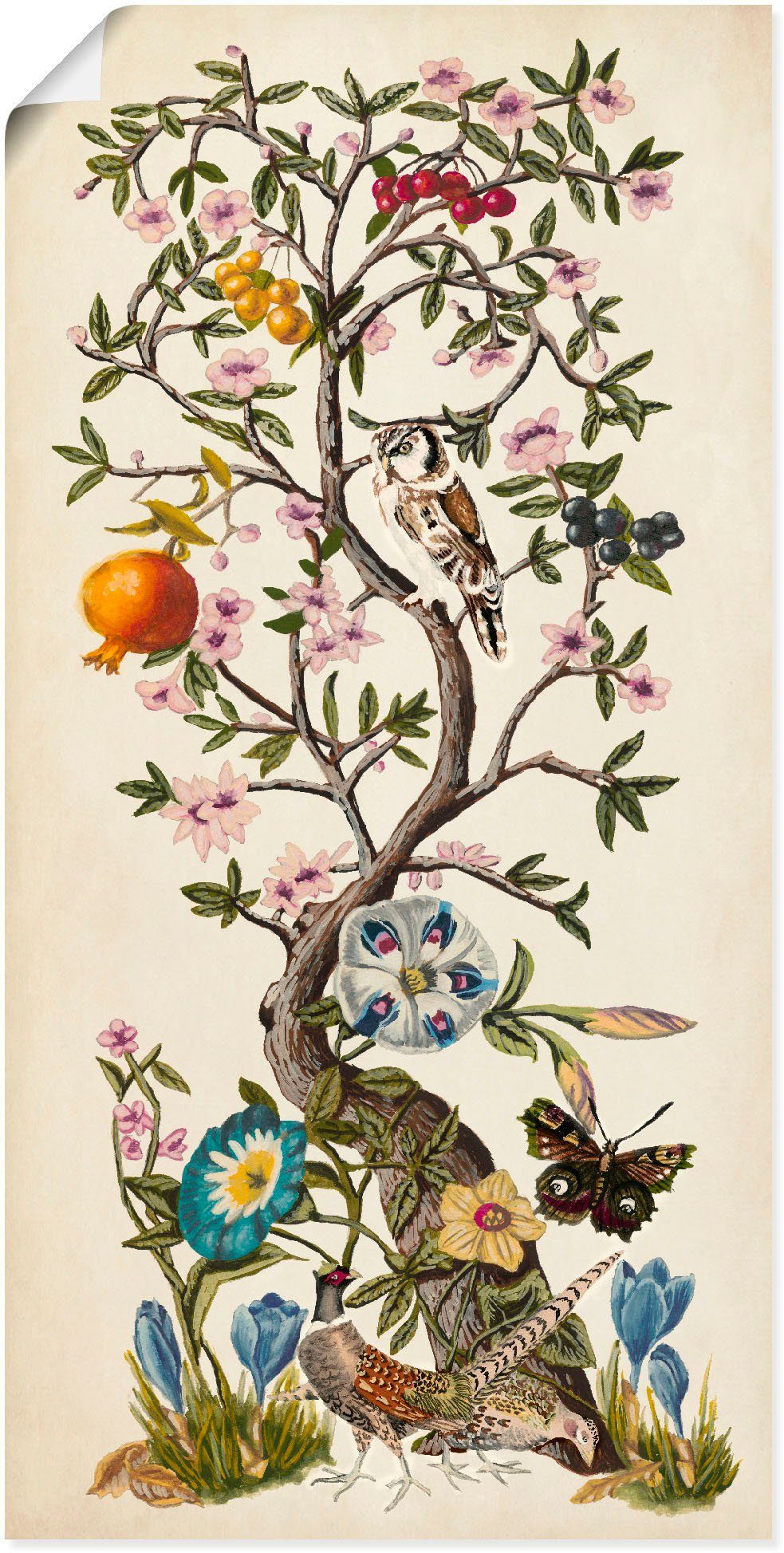 Artland Wandbild Chinoiserie Natur I, Pflanzen (1 St), als Alubild, Leinwandbild, Wandaufkleber oder Poster in versch. Größen
