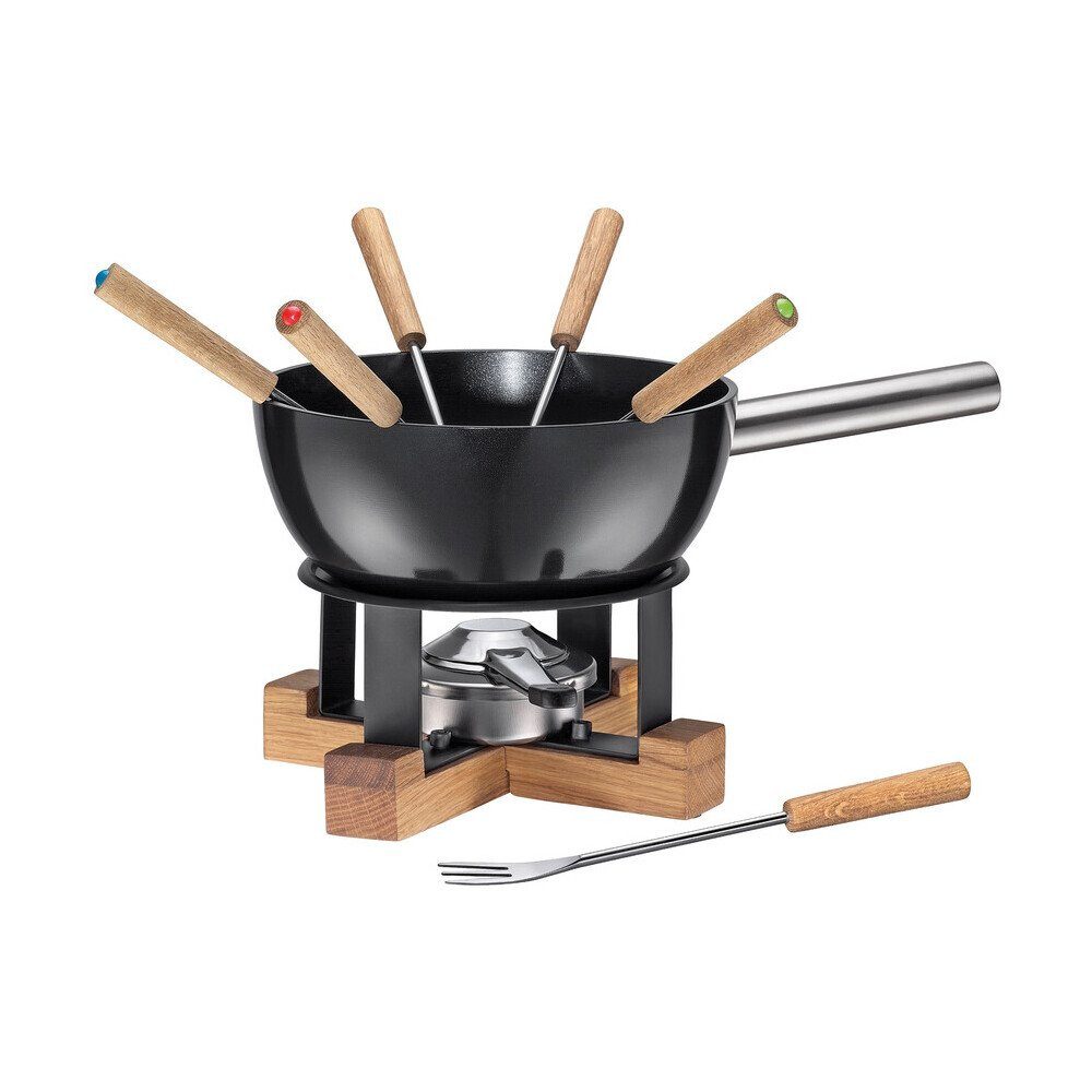Spring Fondue Käsefonduegarnitur 23 cm Lausanne schwarz, 2l, Aluminium, schwarz, nicht spülmaschinengeeignet, Induktion