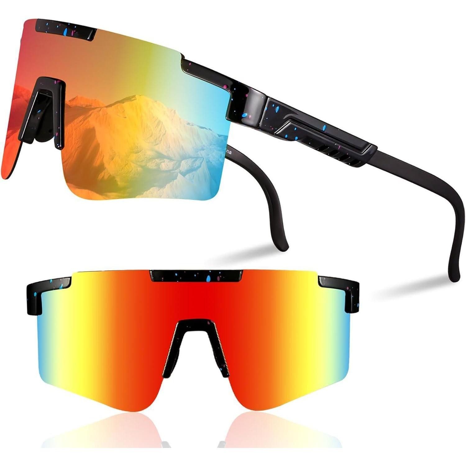 LuxusKollektion Monoscheibensonnenbrille Fahrradbrille Polarisierte UV400 Herren Damen Sportbrille C6