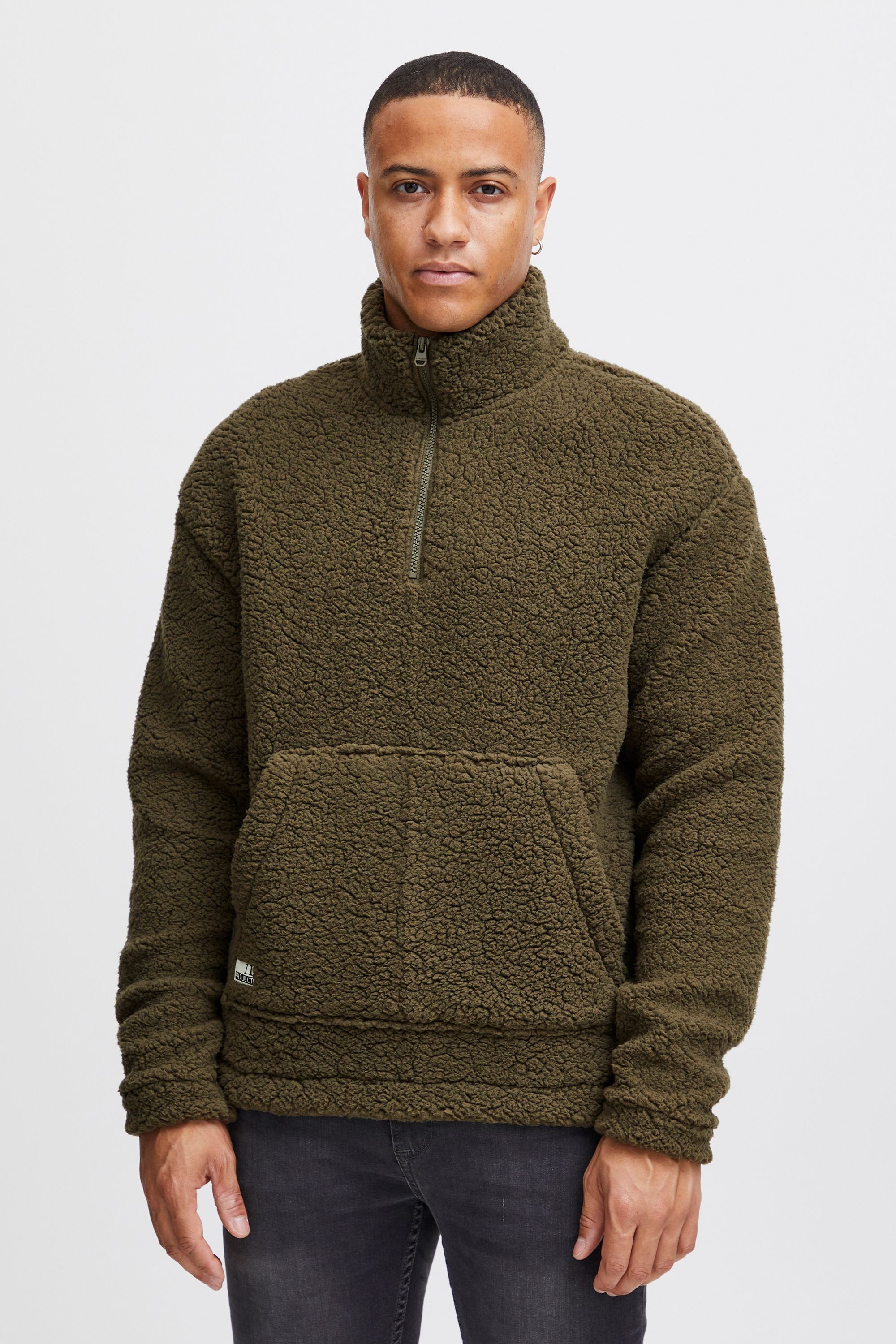 11 Project Troyer PRDenes 21300942-ME Teddy-Sweater mit Troyerkragen günstig online kaufen