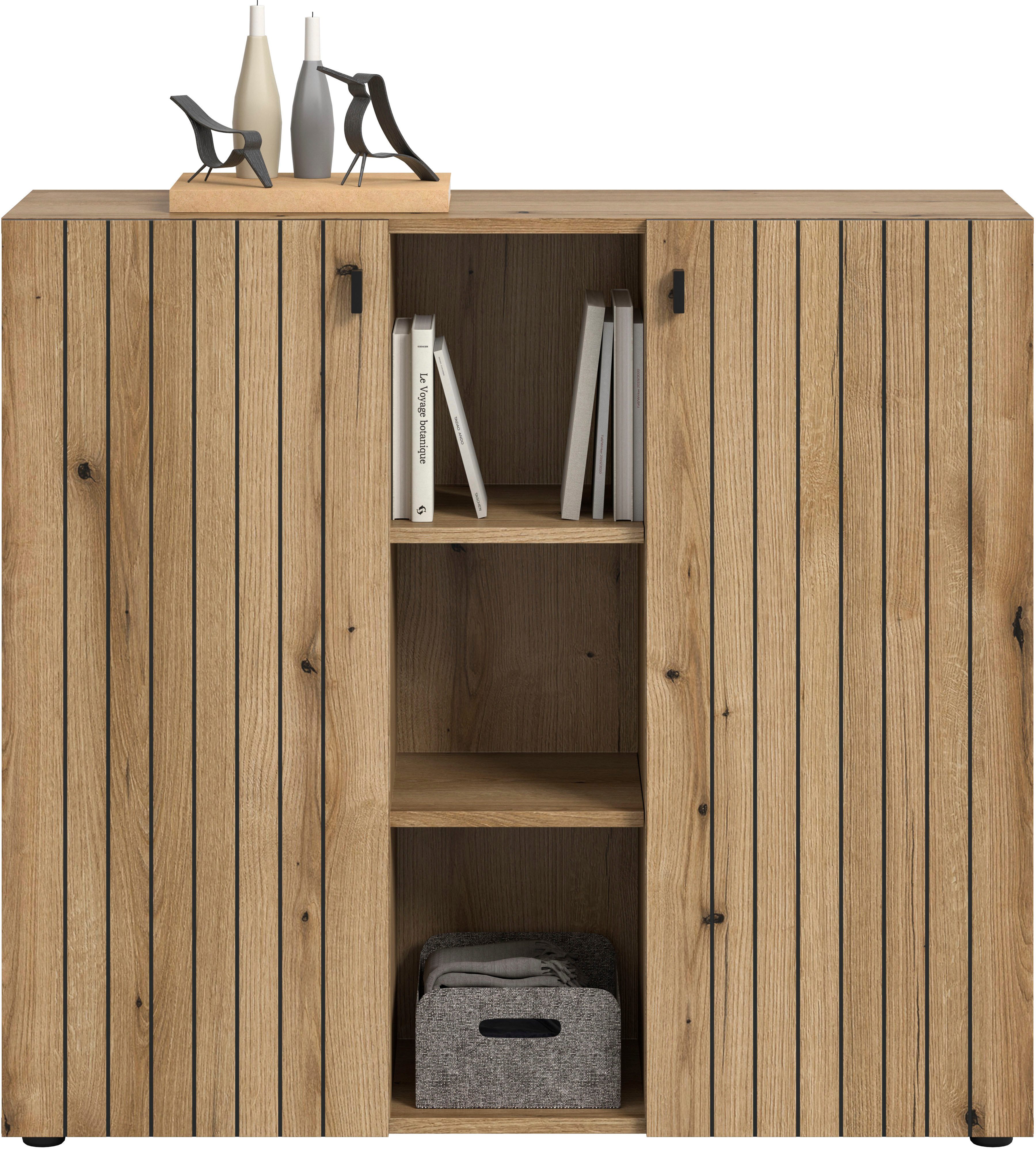 Home affaire Schuhschrank TATIO, Breite 106 cm, Rillenoptik, offene Fächer, günstig online kaufen