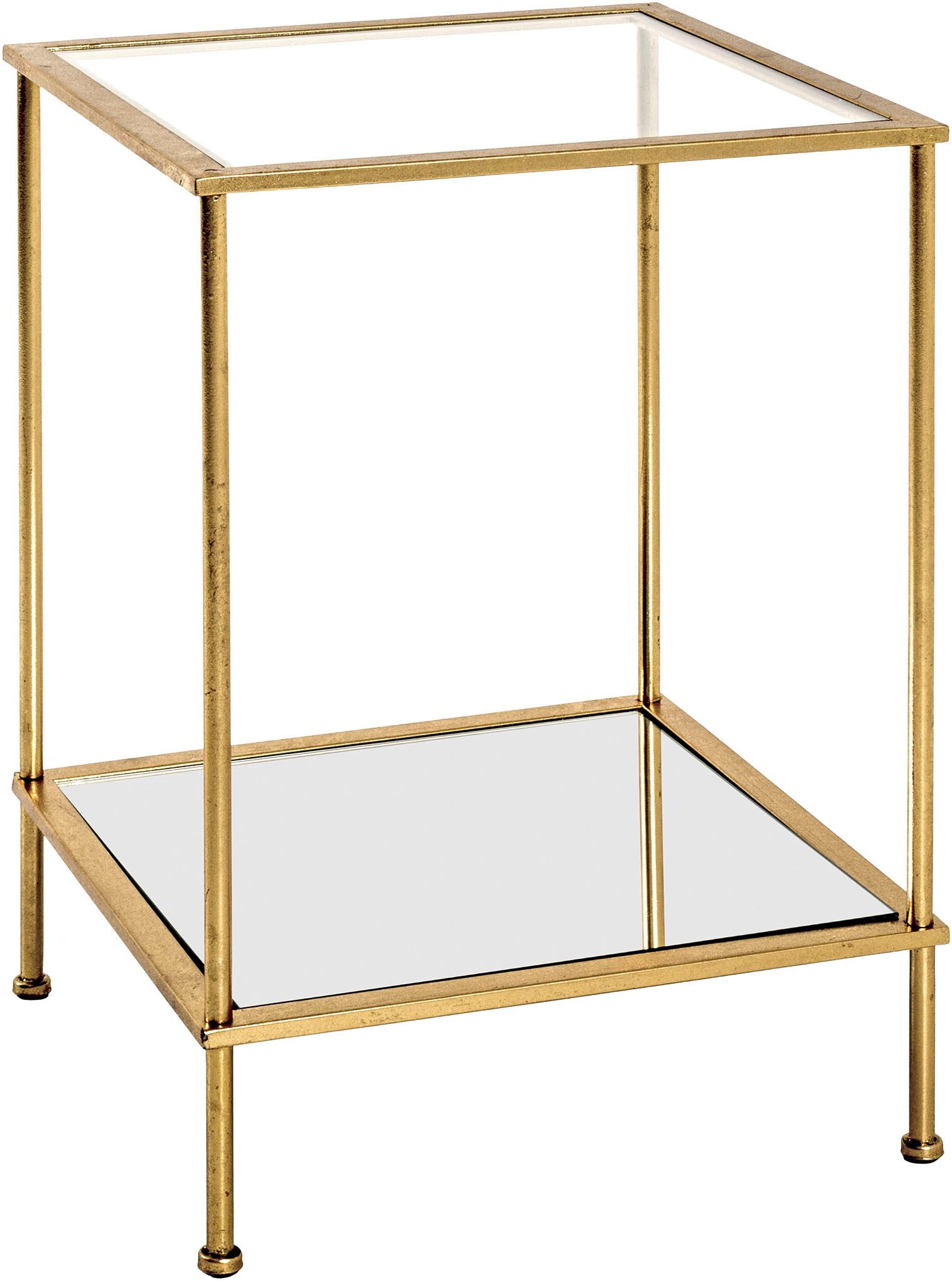 HAKU Beistelltisch Sofatisch, Wohnzimmertisch (1-St), quadratisch - aus Metall Gold B/T/H 39/39/55 cm