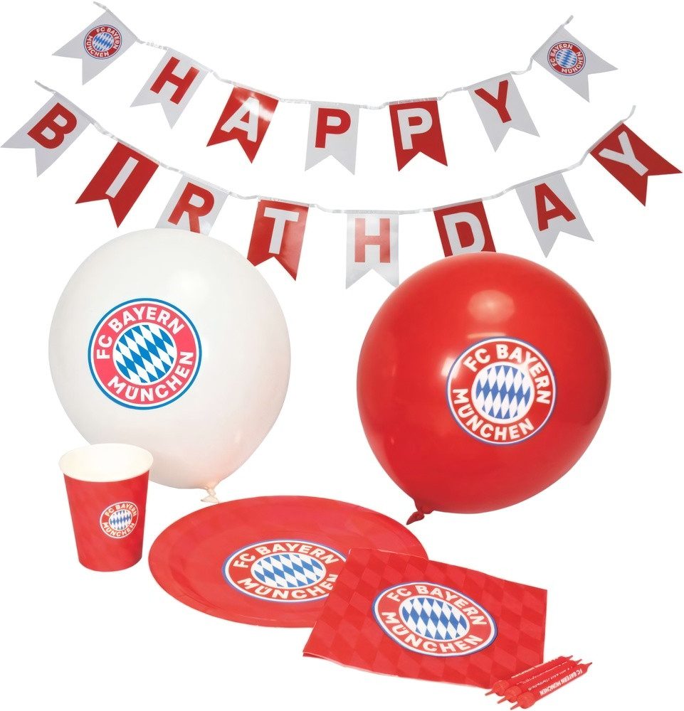 FC Bayern München Dekoobjekt Geburtstagsparty Set 6-Teilig-8 Pers.