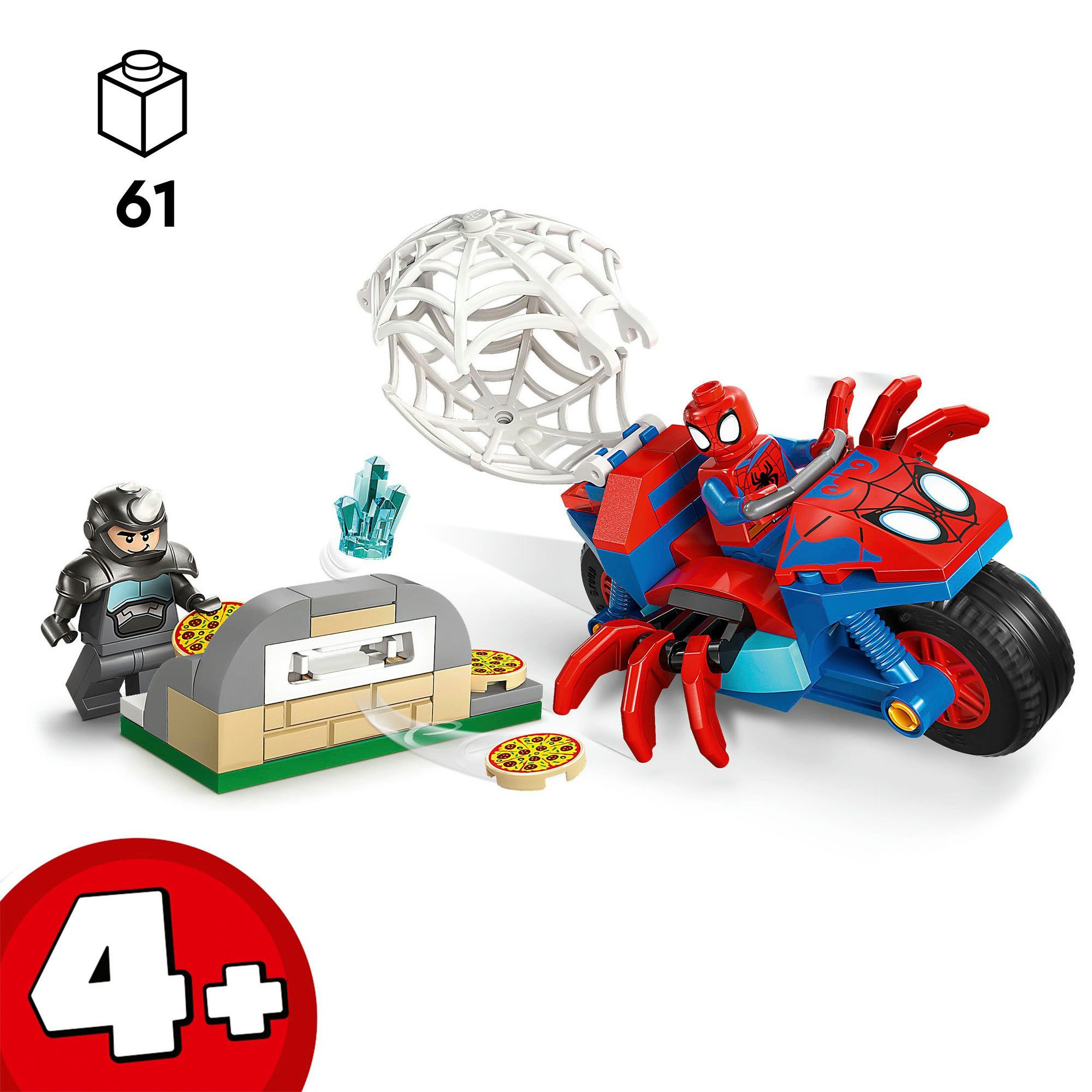 LEGO® Spidey auf Motorrad vs. Rhino (11206), LEGO Spidey Konstruktionsspielsteine, (61 St), Made in Europe