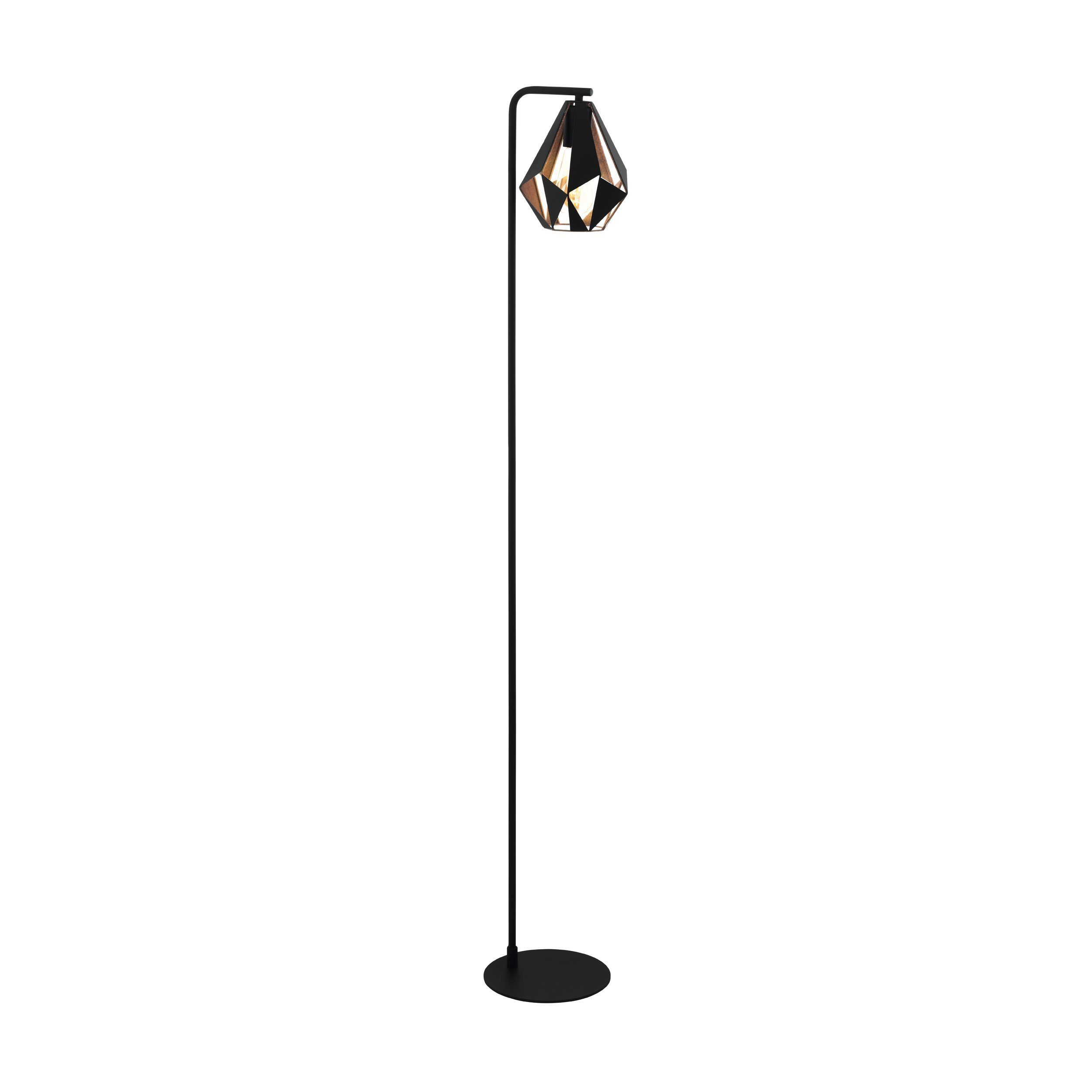 EGLO LED Stehlampe Carlton Schwarz, 4, Trittschalter Leuchtmittel E27, Standleuchte, Stehleuchte, exklusive, Vintage