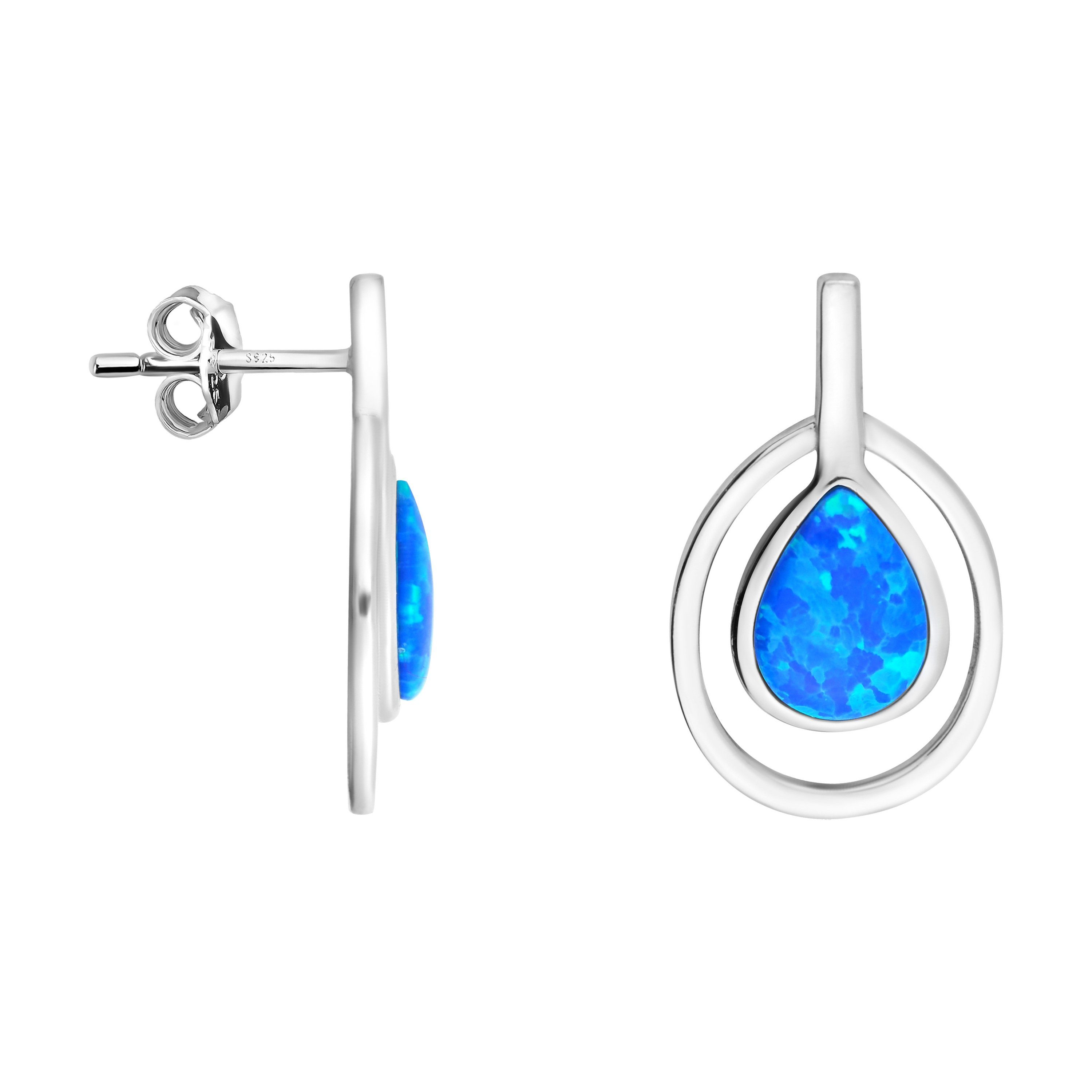 Ohrstecker 925 Schmuck Damen Opal, Paar Sofia Milani Silber