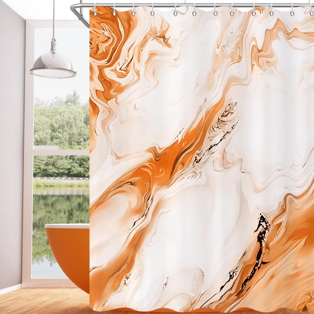 Agger Duschvorhang Modern – Abstrakt Marmor Aquarell Design, Wasserdicht & Waschbar Breite 180 cm (1-tlg), Badvorhang für Dusche & Badewanne