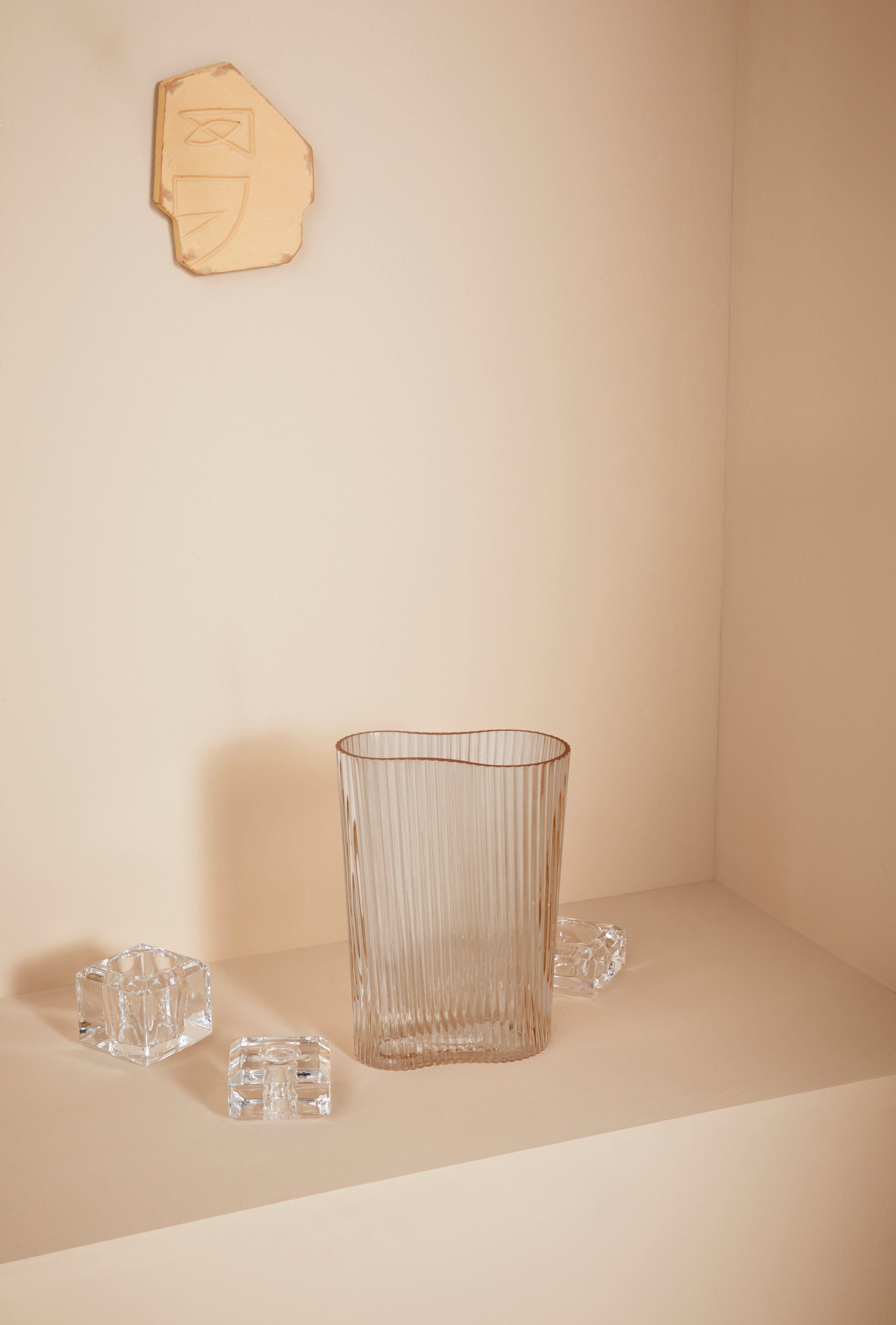 Home Tischvase Lena by Dekovase, ca. Glas, St), aus Andriana Höhe Rillenoptik, 23 Gercke LeGer (1 cm