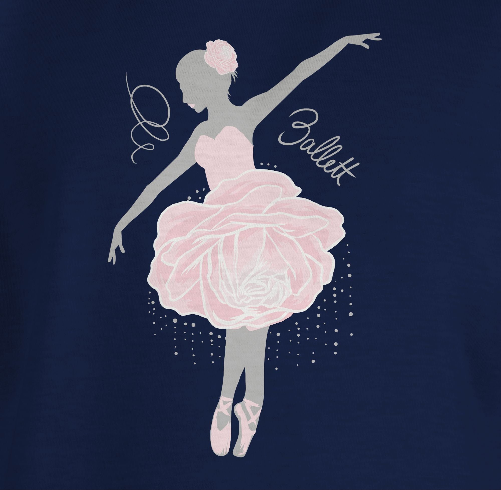 Dunkelblau Kinder Shirtracer Kleidung Ballerina Sport 1 - grau/rosa T-Shirt