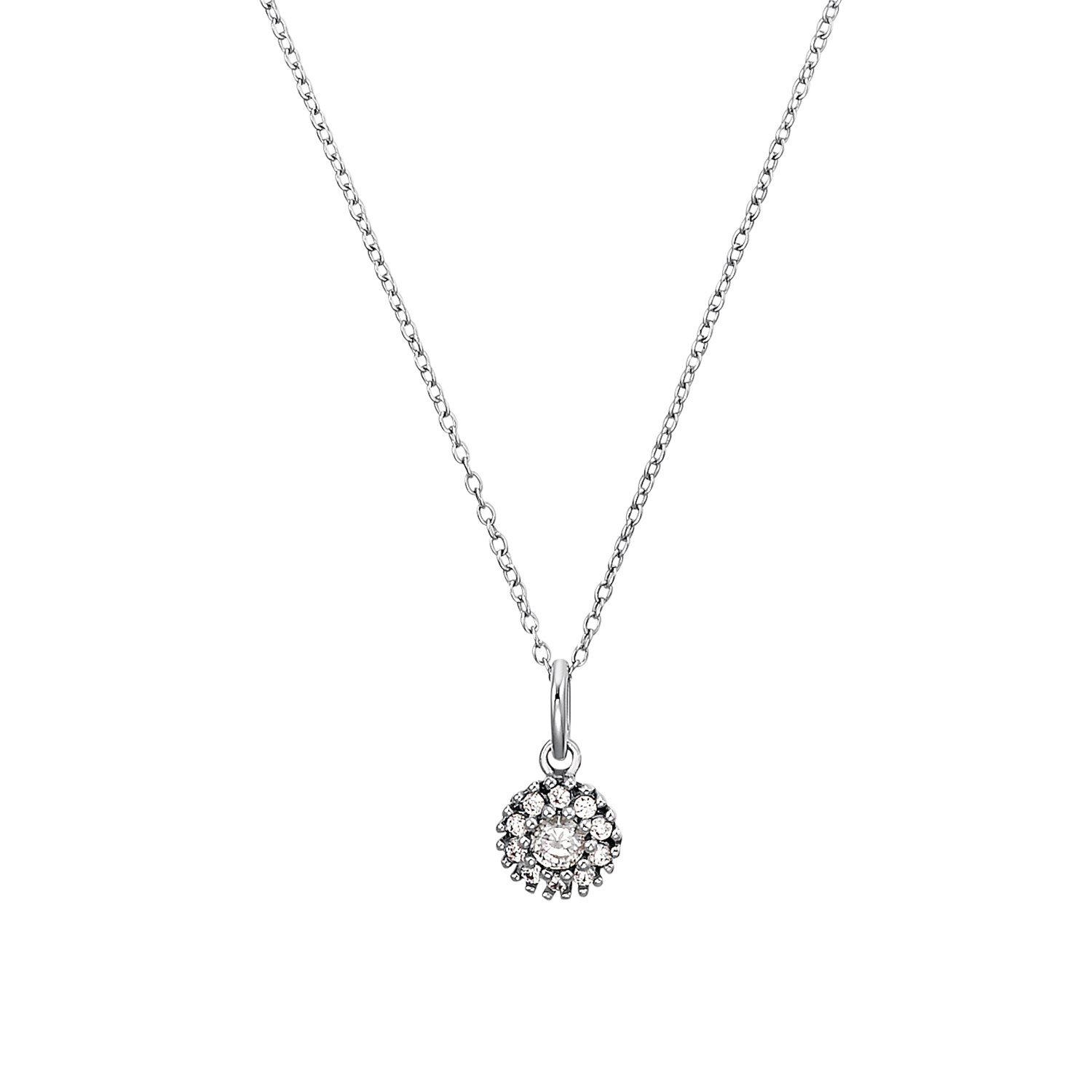Amor Silberkette für Damen, 925 Sterling Silber, Zirkonia synth., Glas (1-tlg., Kette mit Anhänger) | Silberketten