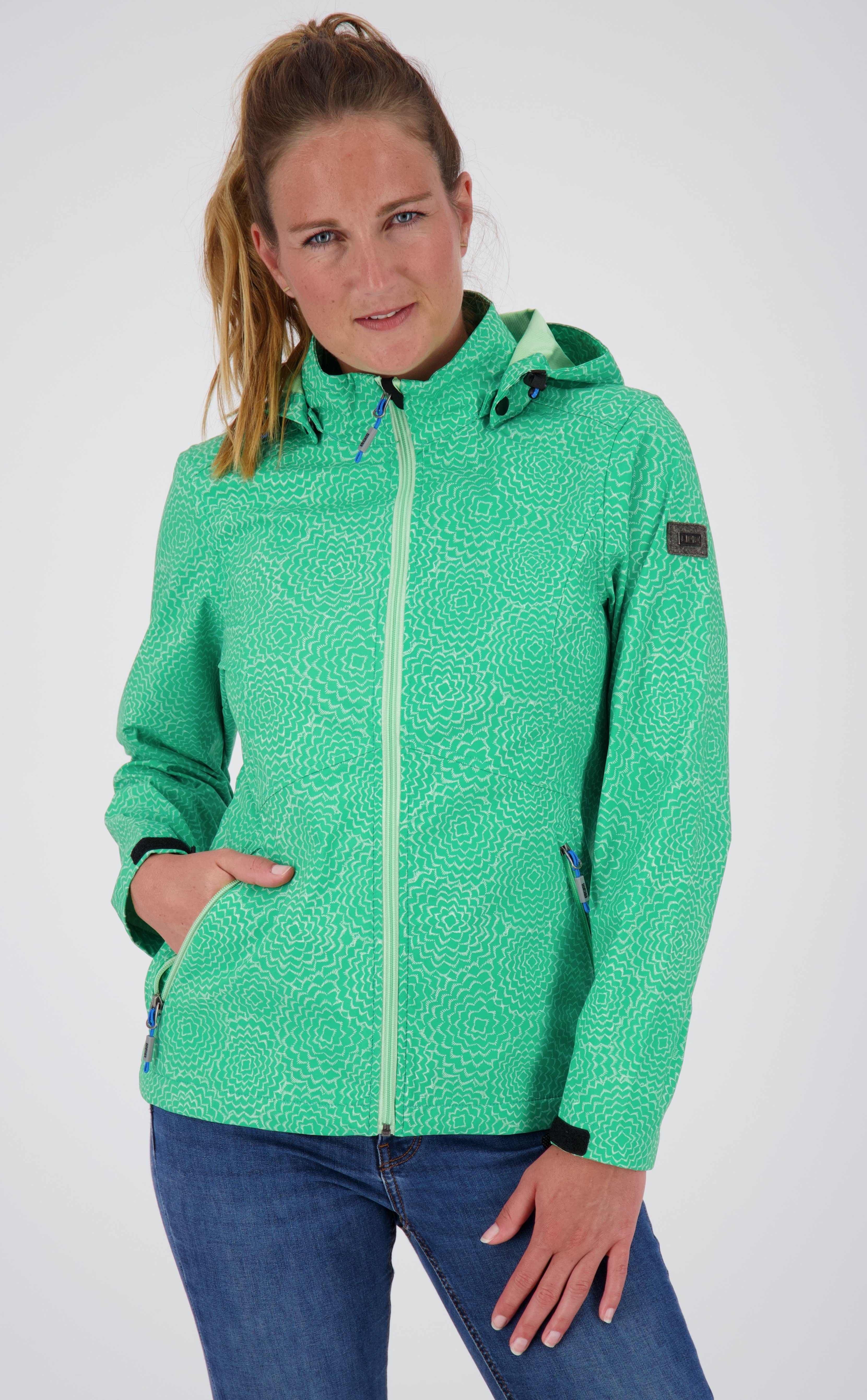 Softshelljacke II paradise abnehmbarer Active mit green Women DEPROC PEAK SHELBY Kapuze