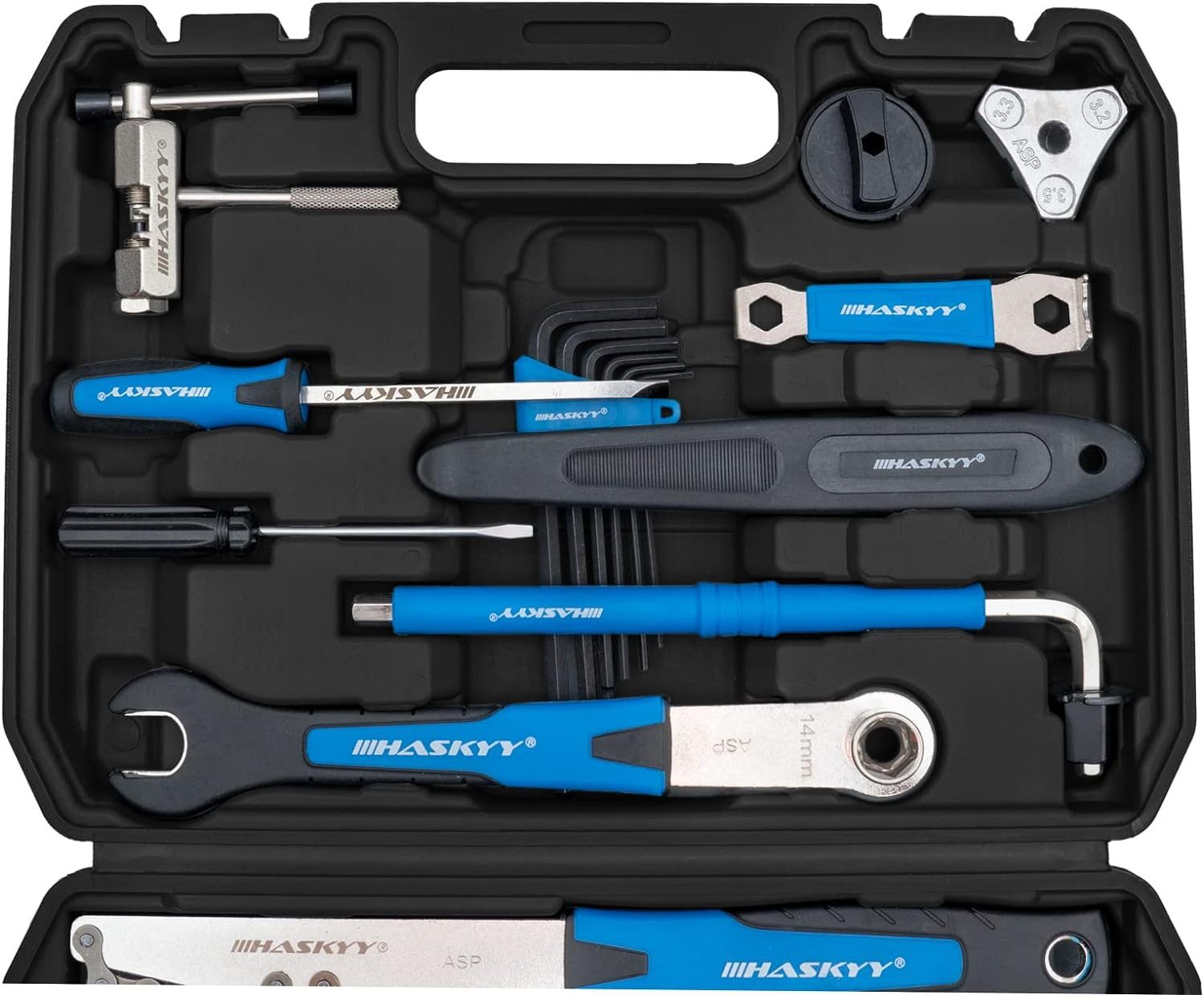 HASKYY Bicycle Repair Kit, 51-piece tool set in a case for repairs and maintenance