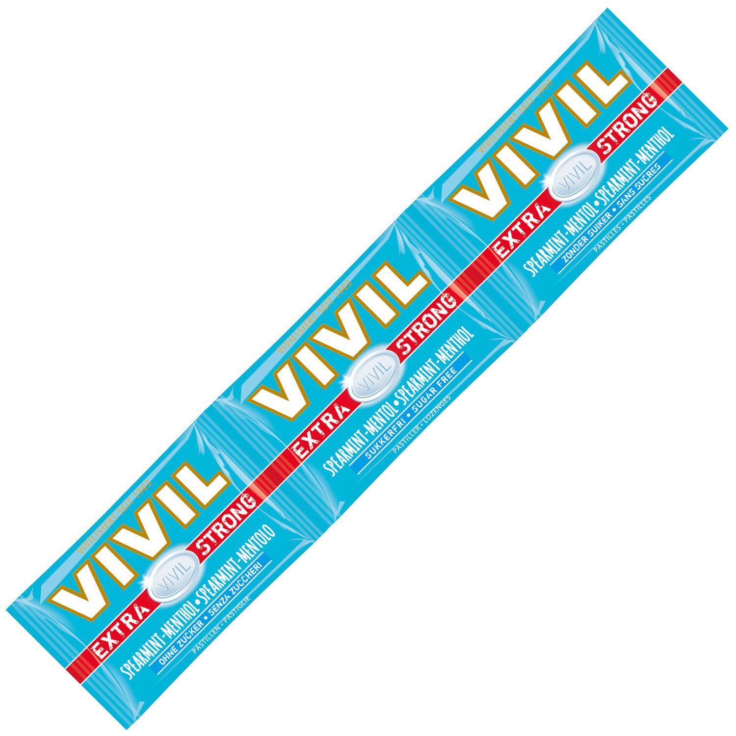 VIVIL Süßigkeit, Vivil Extra Strong Spearmint Menthol Pastillen zuckerfrei 75g