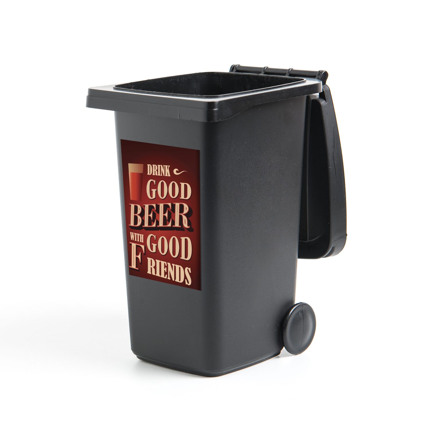 MuchoWow Wandsticker Mancave - Bier - Vintage - Freunde (1 St), Mülleimer-aufkleber, Mülltonne, Sticker, Container, Abfalbehälter
