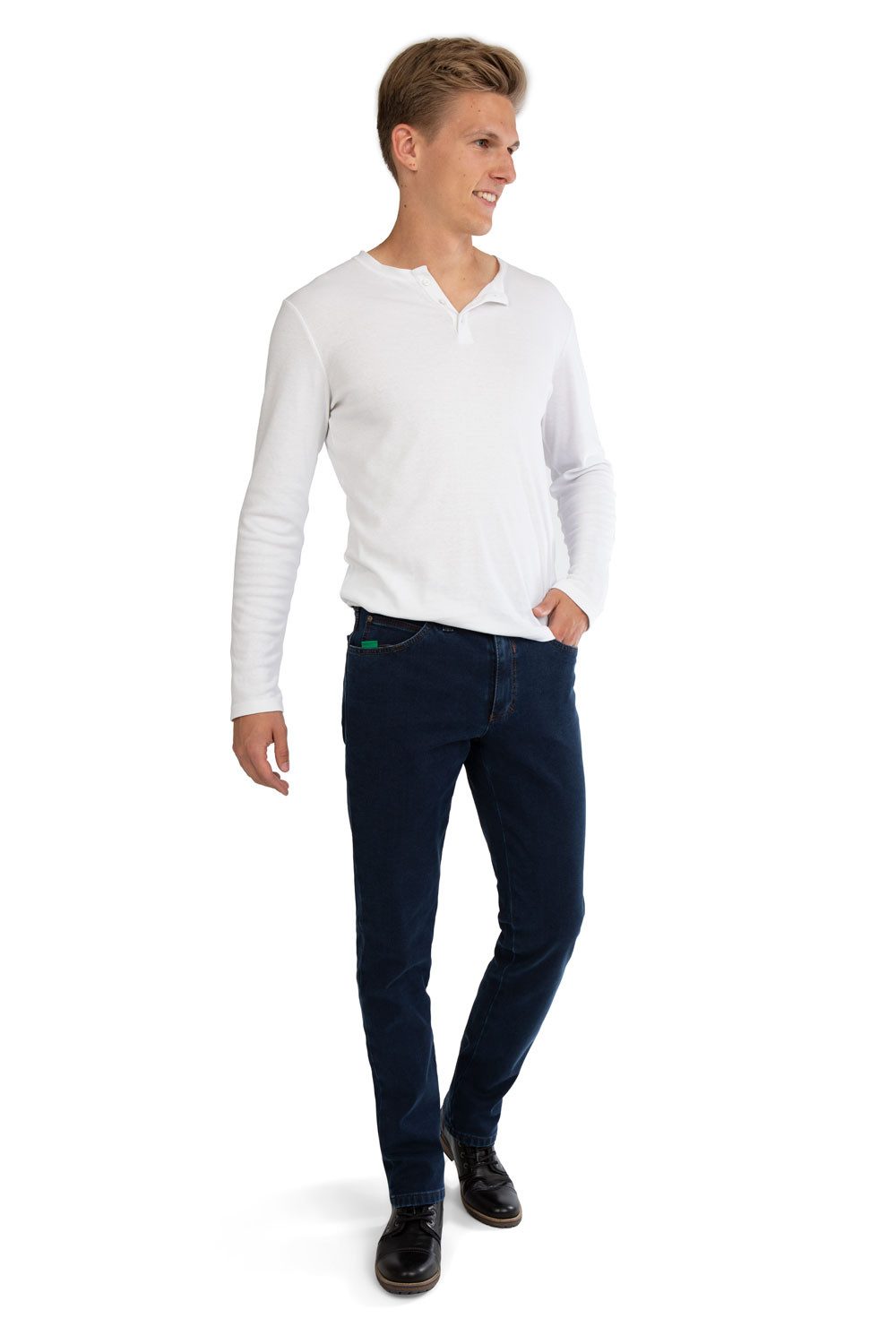 Club of Comfort Chinohose Herren Jeans Henry blau
