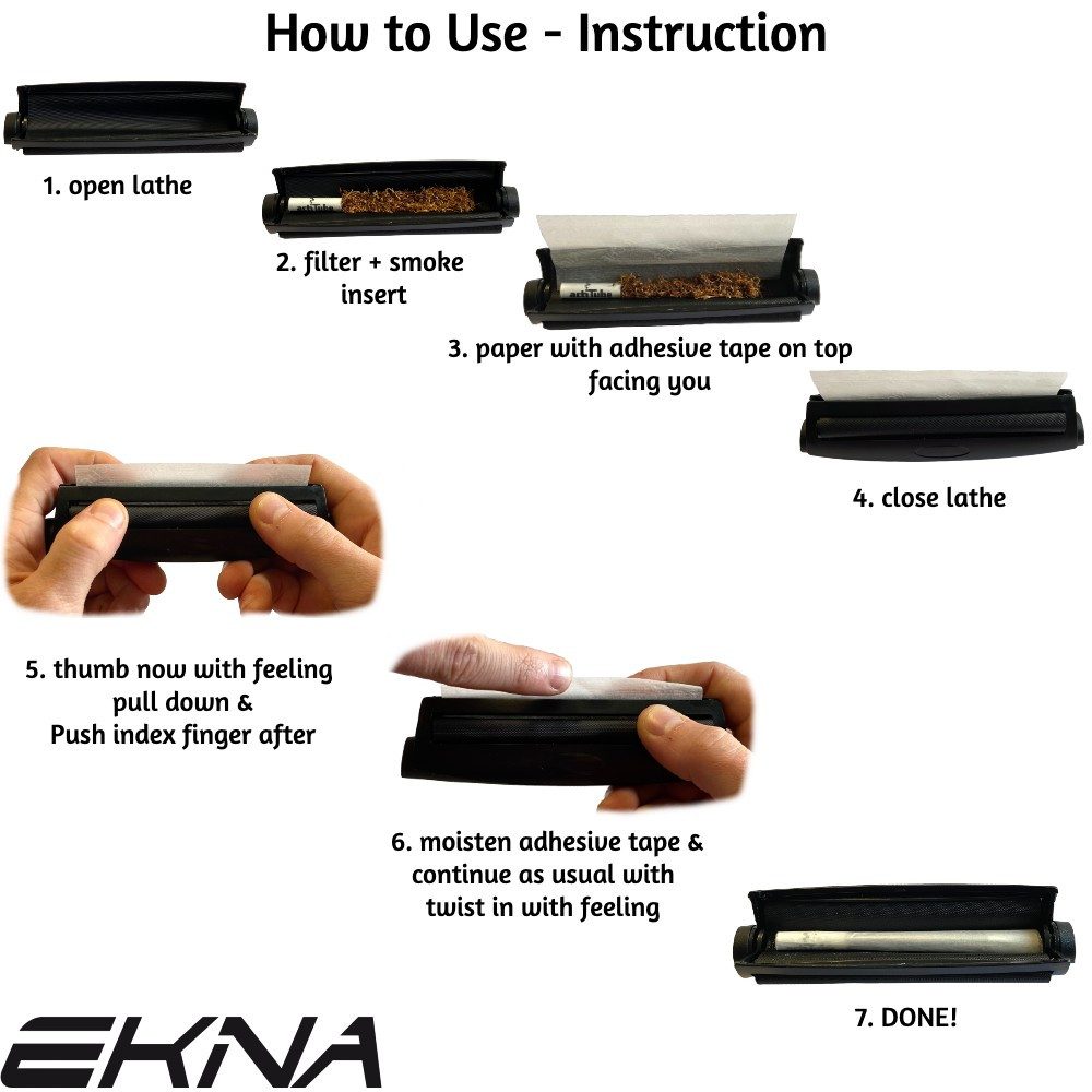 EKNA Drehmaschine - Cigarette rolling machine - Drehmaschine konisch 110mm + Anleitung, Konische Drehform!
