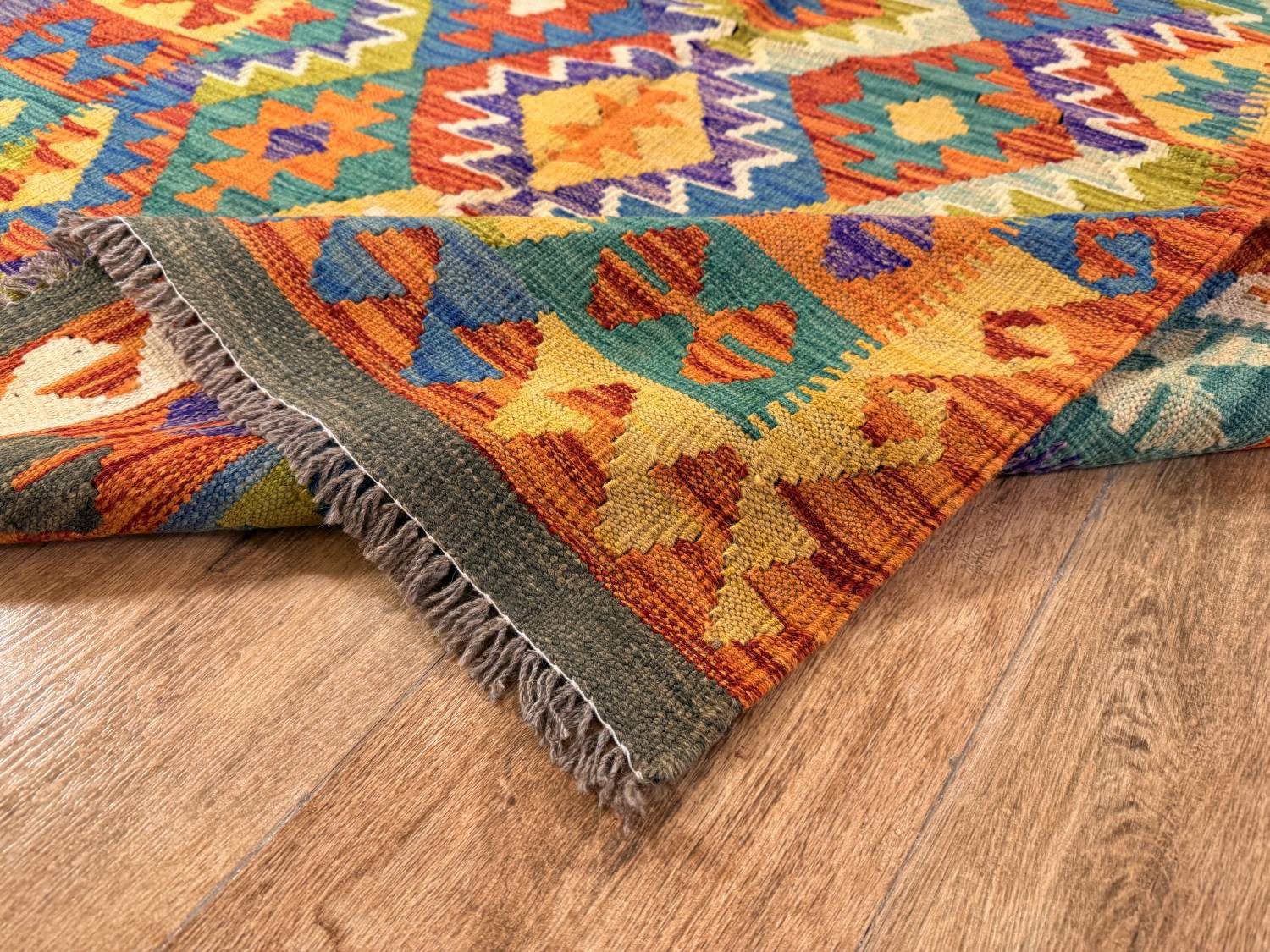 Rug Studios Teppich KELIM ORIGINAL HANDGEARBEITET, Rechteckig, Höhe: 5 mm, Handgefertigt, 130 x 170 cm, Multi