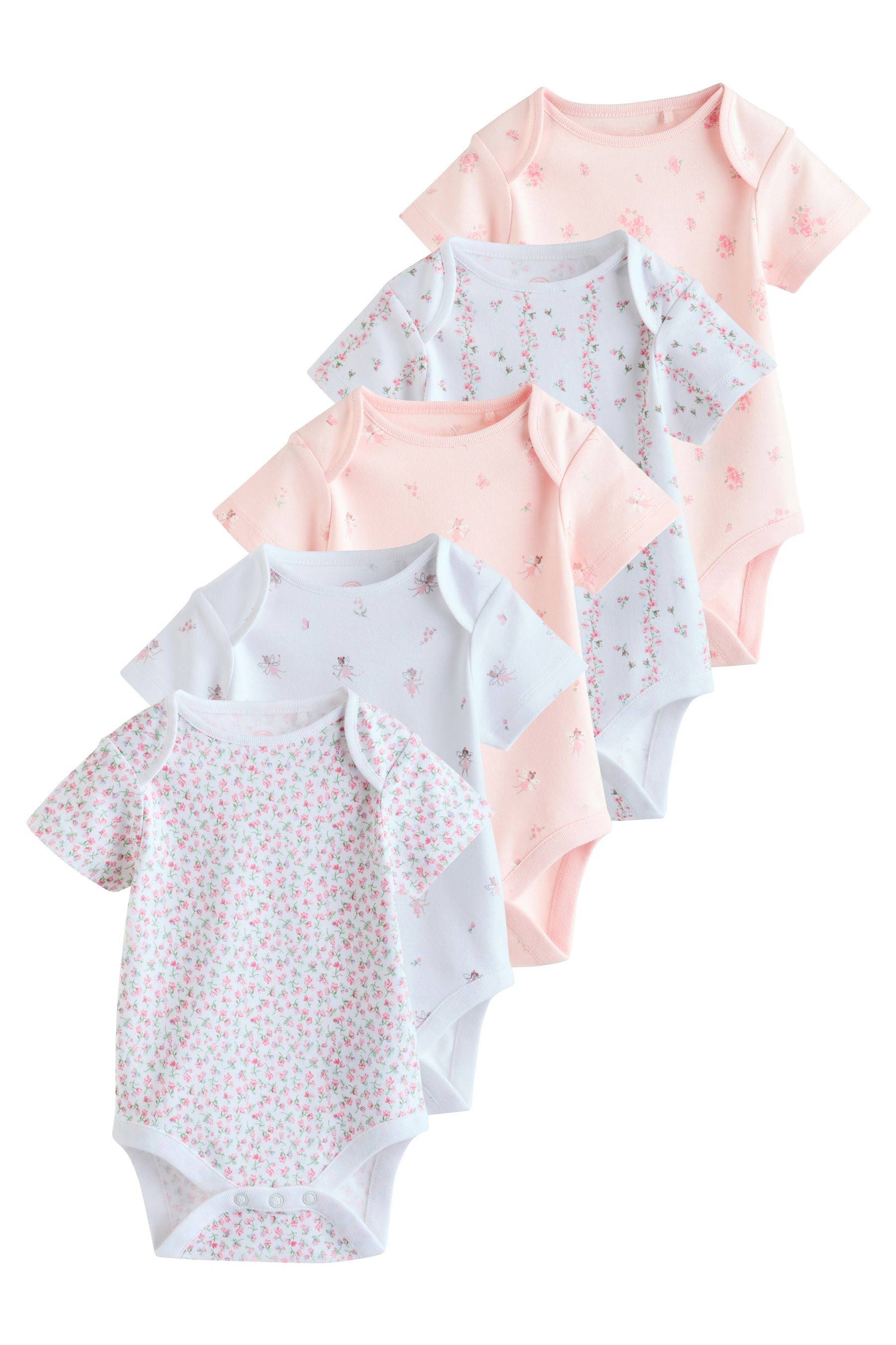 Next T-Shirt-Body Kurzärmelige Babybodys im 5er-Pack (5-tlg)