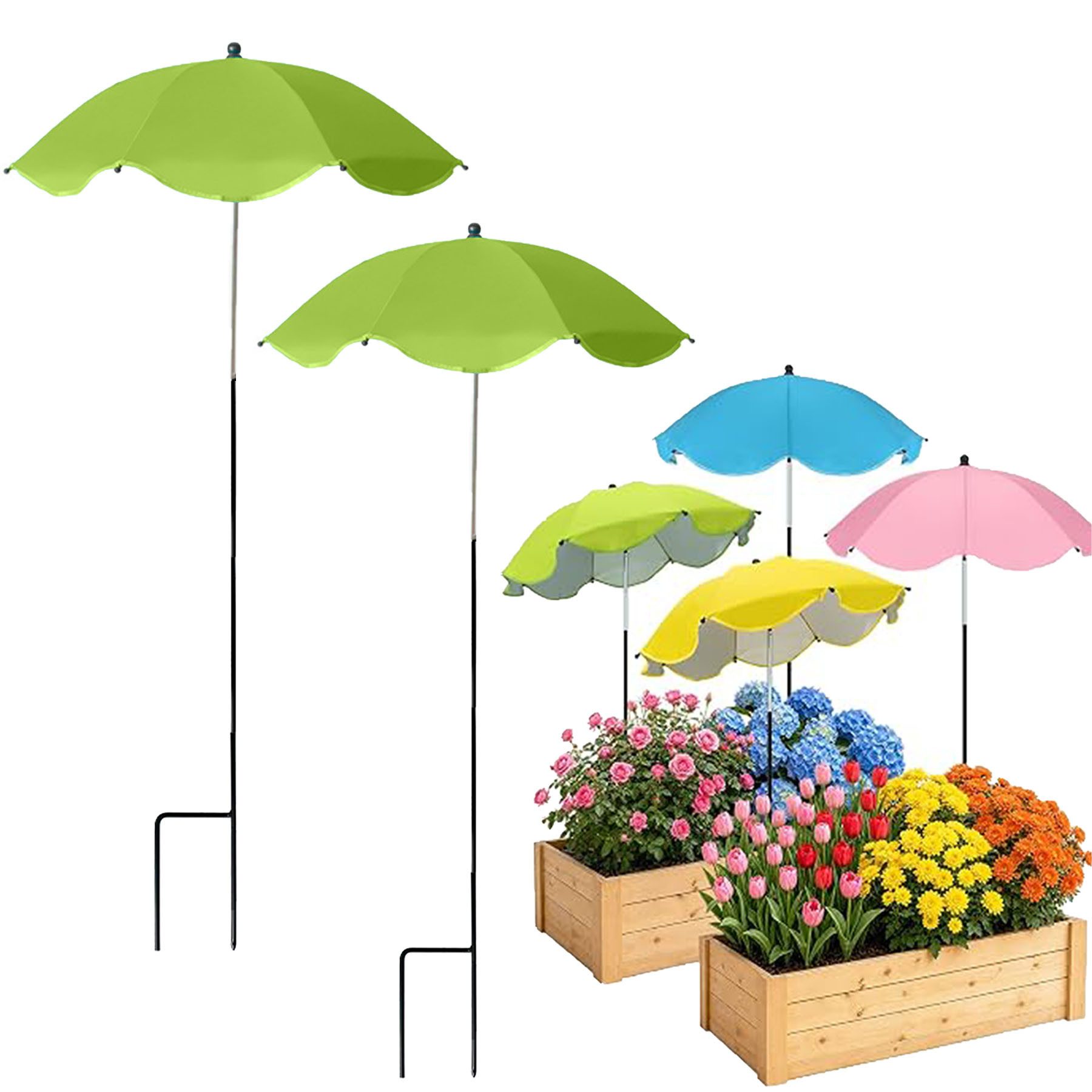 Mutig Sonnenschirm 2stk Pflanzenschirme für Outdoor Pflanzen, 103 cm Gartenpflanzenschirm, Sonnenschutz für Pflanzen, Topfpflanzen, Gartenbeete, großer Gartenschirm für Innenhöfe, Terrassen, Veranden, 60cm Pflanzenschirm, höhenverstellbar, Sonnenschutz für Pflanzen