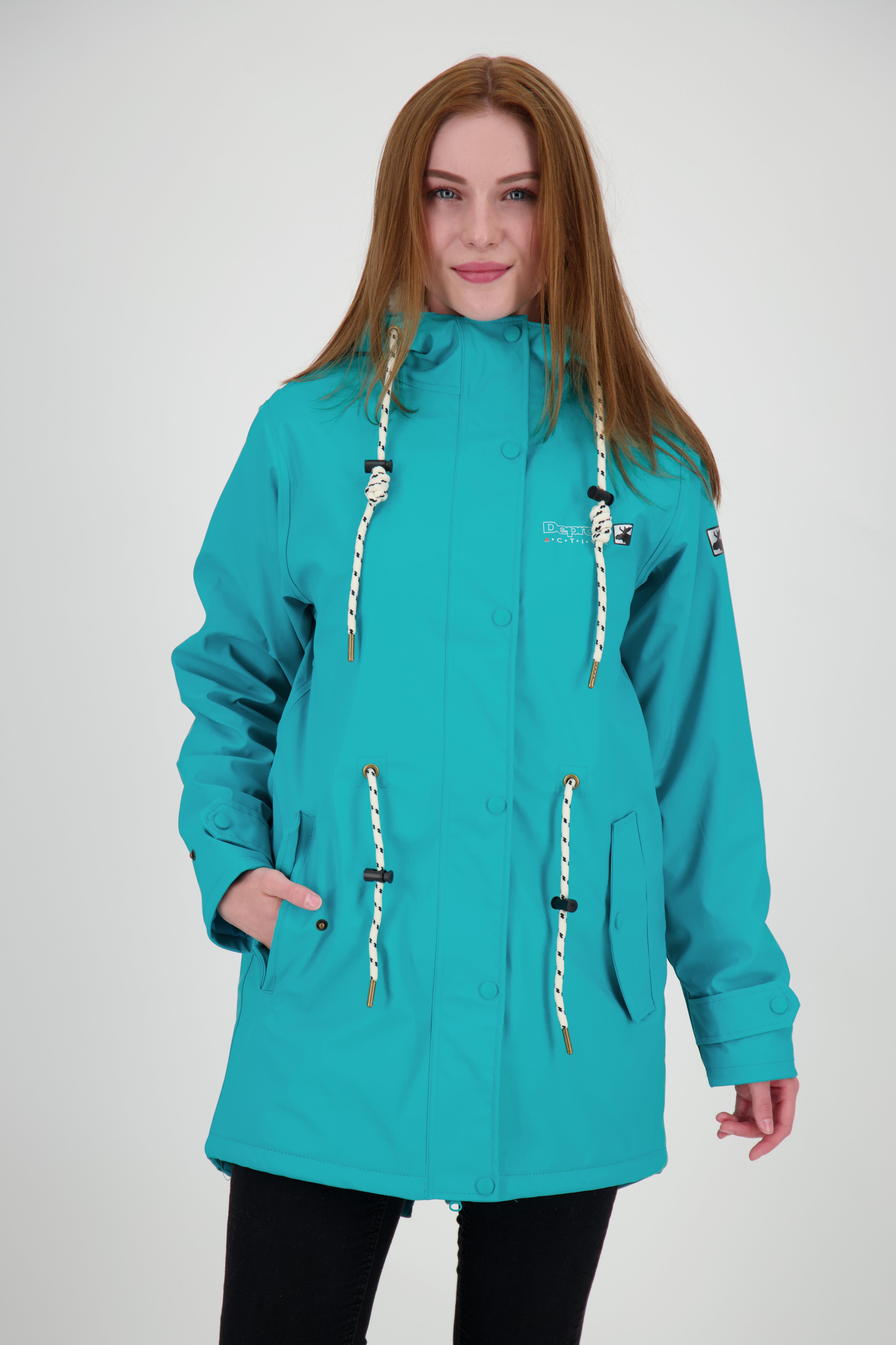 WOMEN in Auch erhältlich DEPROC Größen Großen ELLESMERE türkis Active Winterjacke Friesennerz