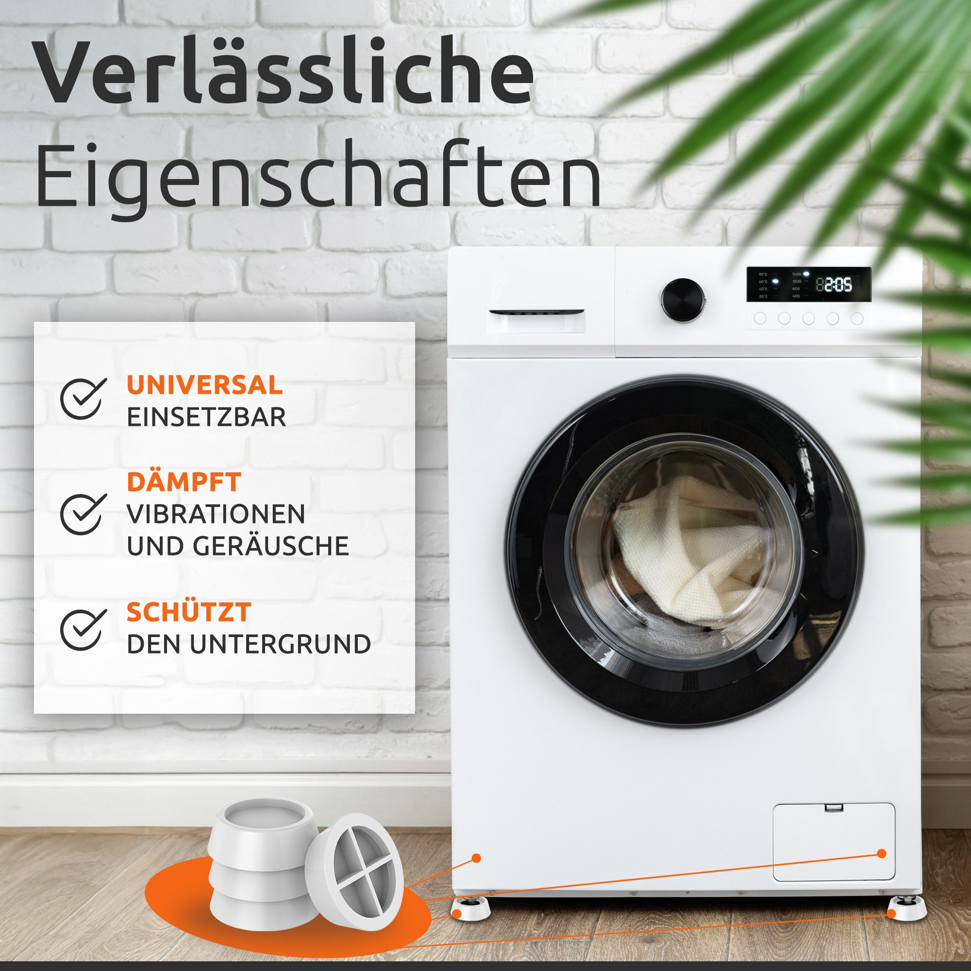 ECENCE Vibrationsdämpfer Vibrationsdämpfer Gummi-Füße Waschmaschine