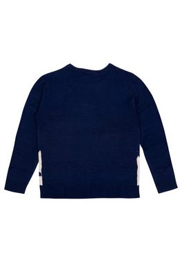 United Labels® Weihnachtspullover Winterpullover - Rentiere Ugly Sweater Damen Blau